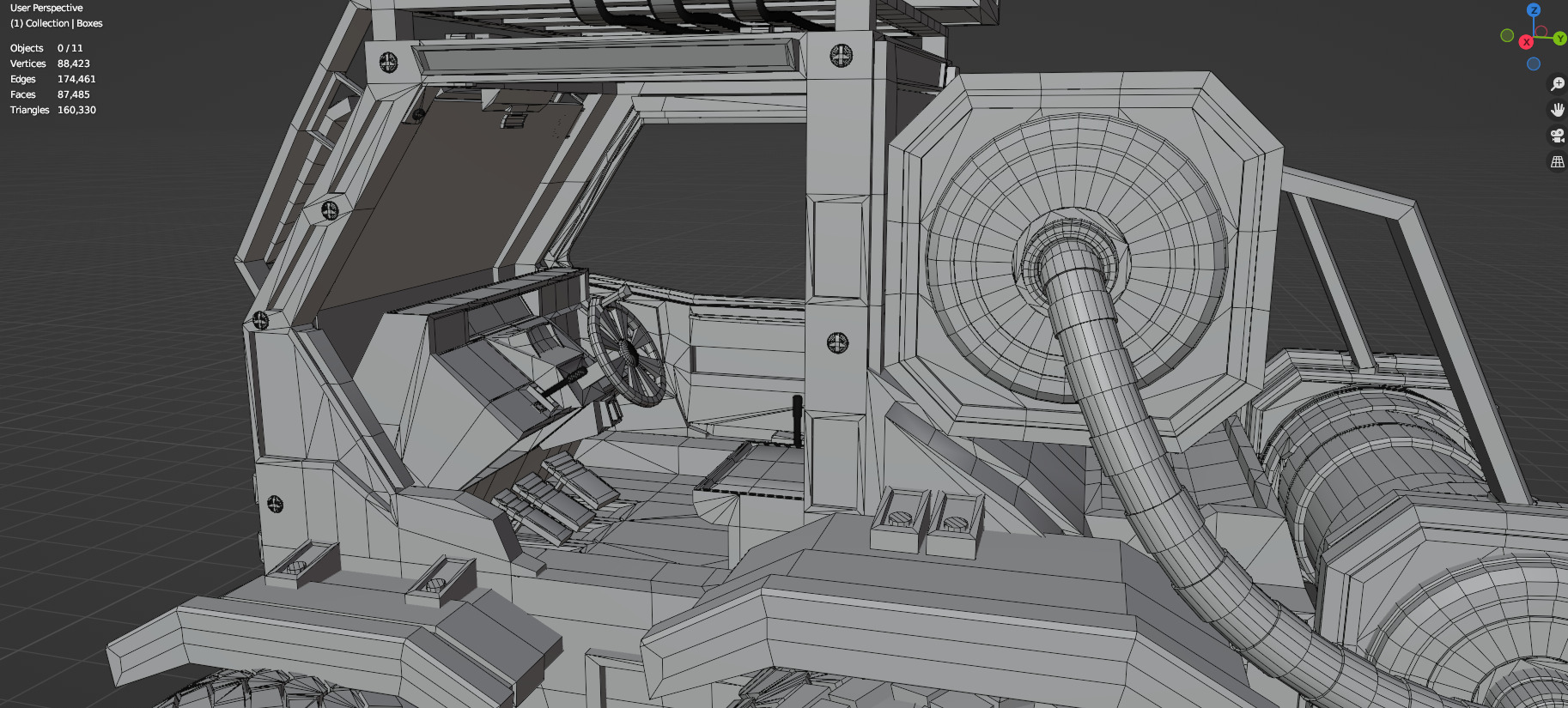 Industrial Machinery Vehicle - Pack Of 4 - Untextured 3D model_34