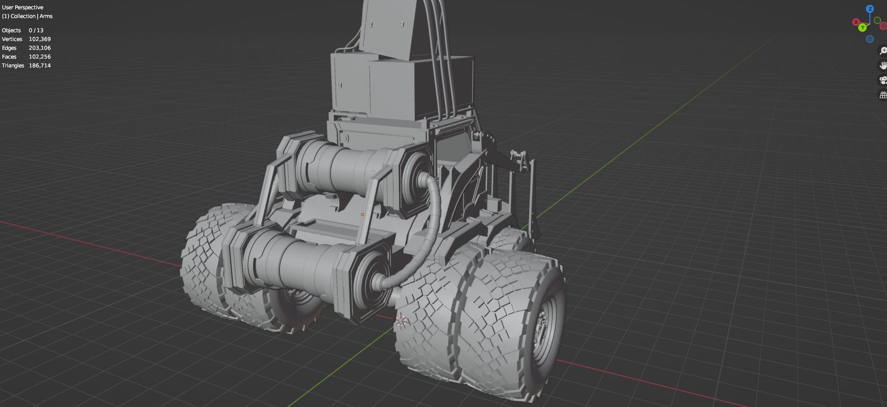 Industrial Machinery Vehicle - Pack Of 4 - Untextured 3D model_53