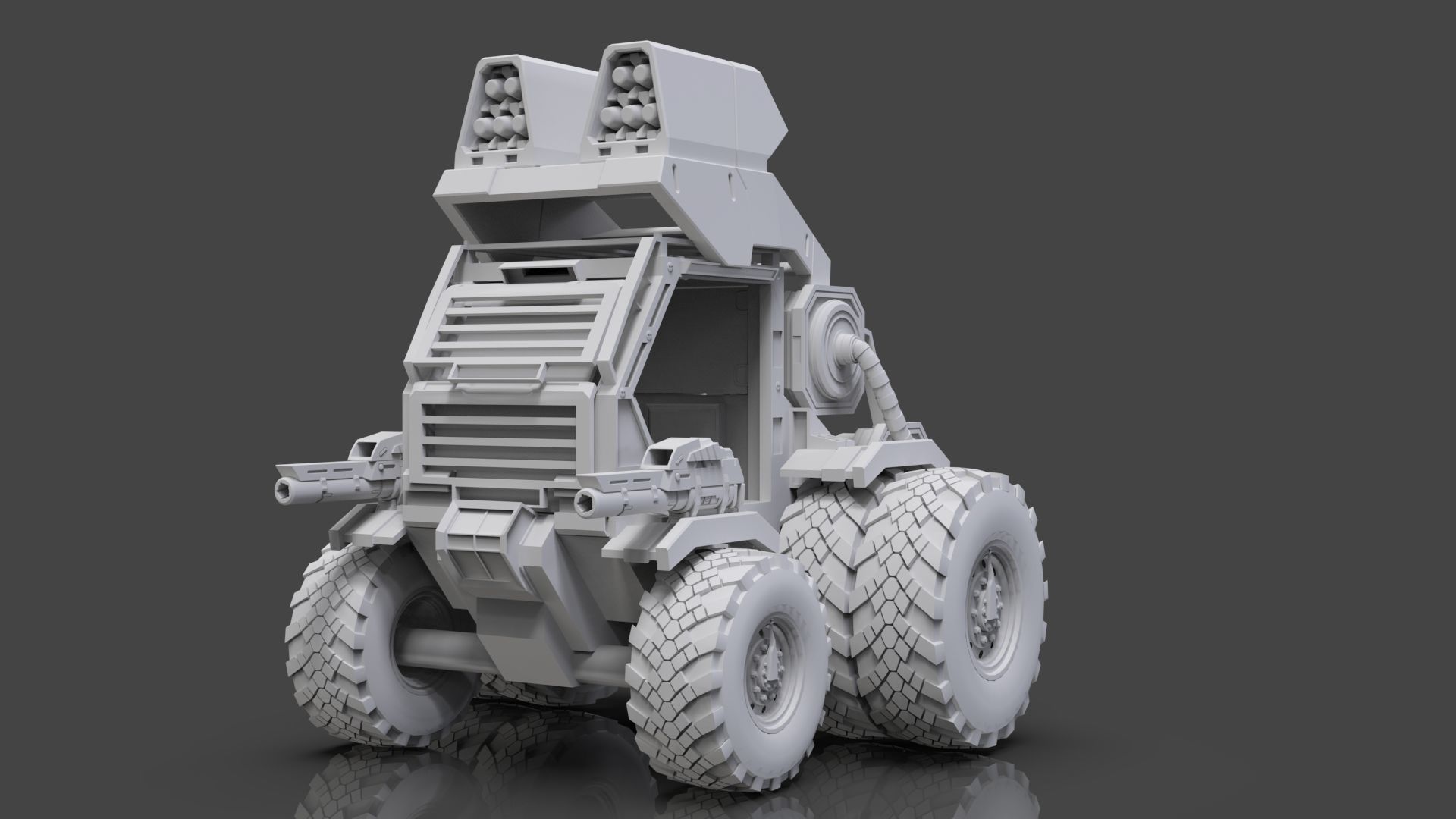 Industrial Machinery Vehicle - Pack Of 4 - Untextured 3D model_81