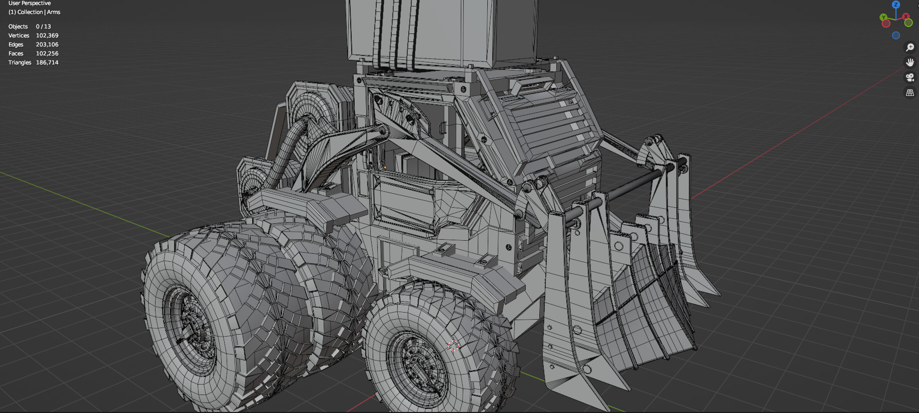 Industrial Machinery Vehicle - Pack Of 4 - Untextured 3D model_66