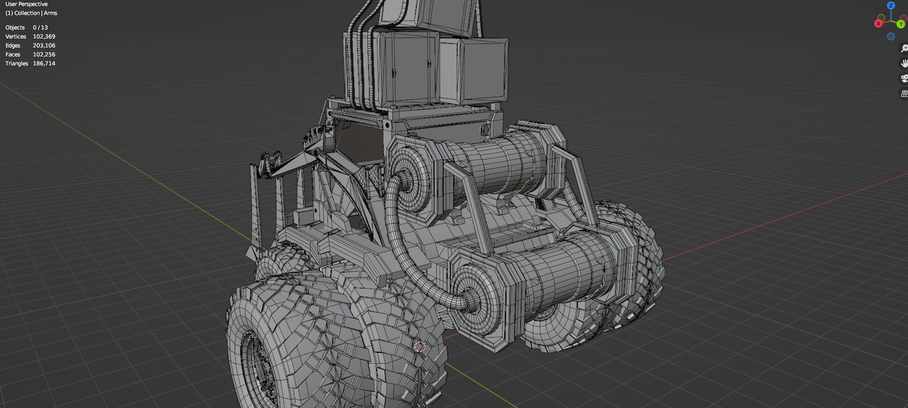 Industrial Machinery Vehicle - Pack Of 4 - Untextured 3D model_69