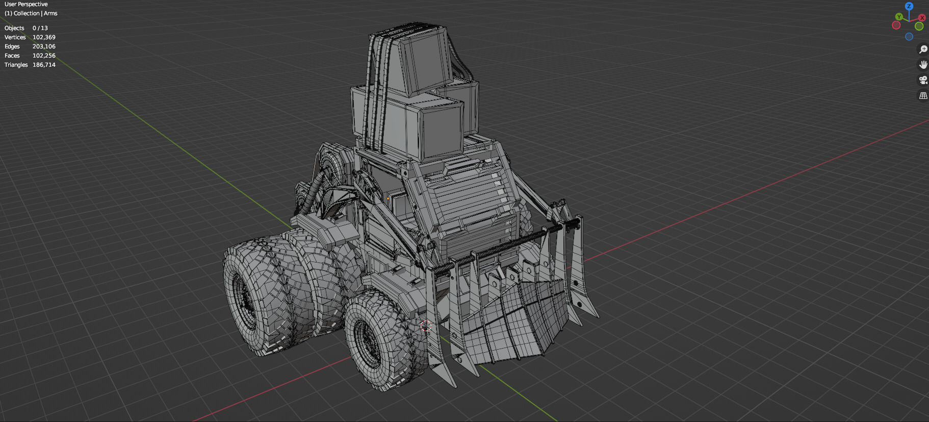 Industrial Machinery Vehicle - Pack Of 4 - Untextured 3D model_75