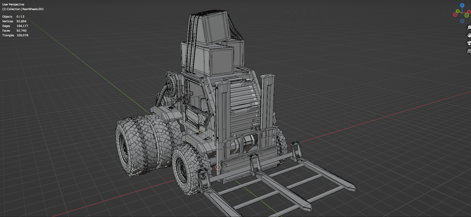 Industrial Machinery Vehicle - Pack Of 4 - Untextured 3D model_129
