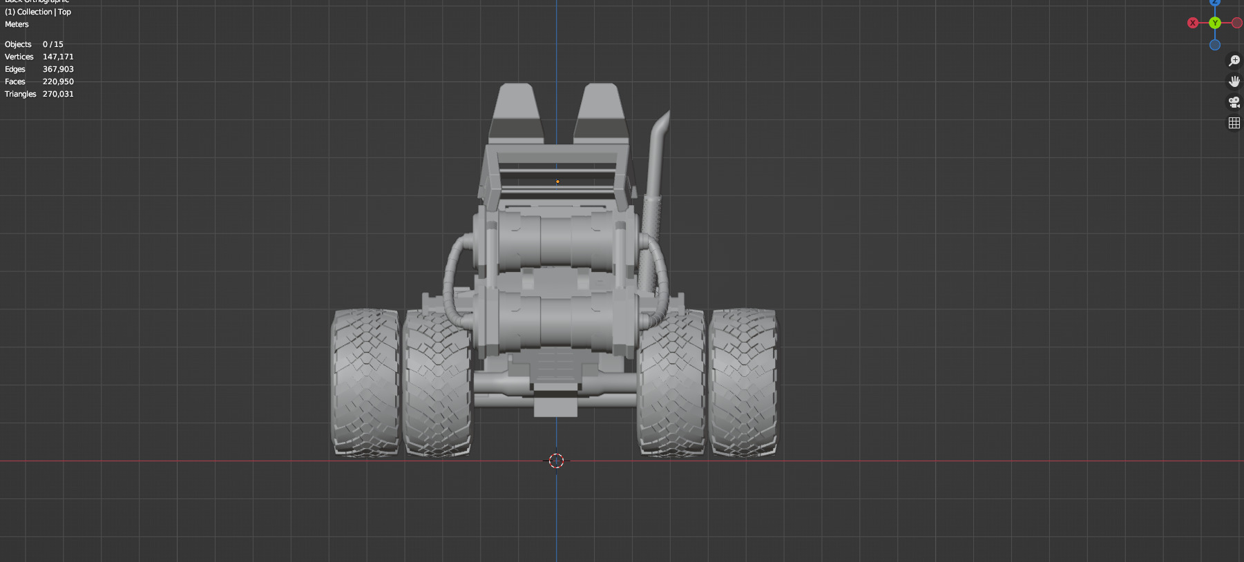 Industrial Machinery Vehicle - Pack Of 4 - Untextured 3D model_90