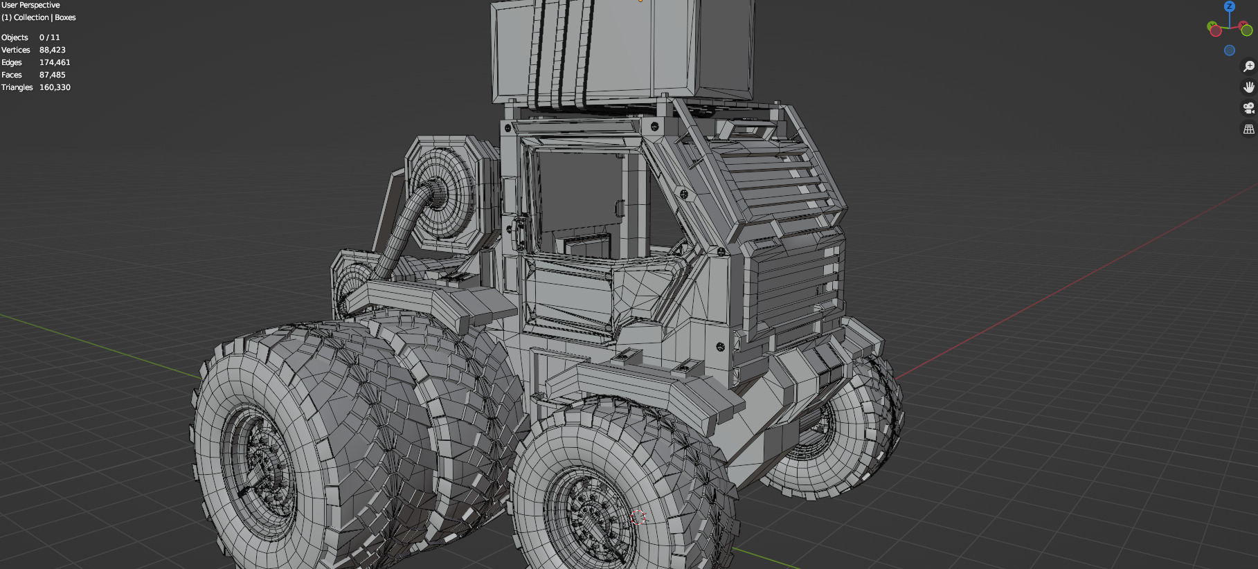Industrial Machinery Vehicle - Pack Of 4 - Untextured 3D model_32