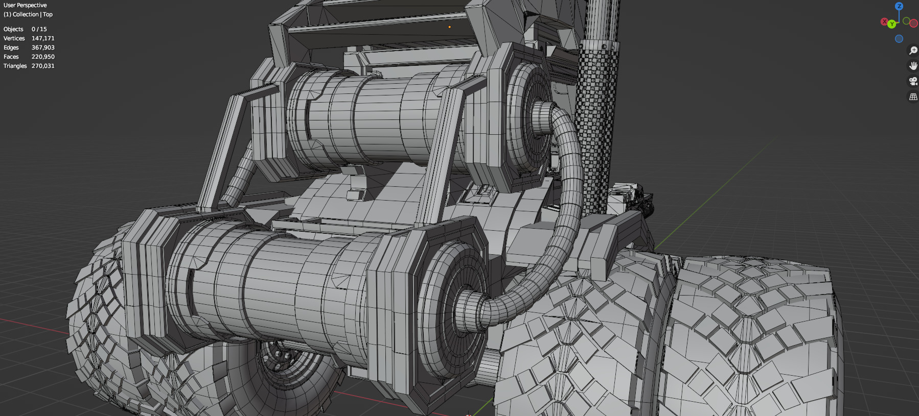 Industrial Machinery Vehicle - Pack Of 4 - Untextured 3D model_97