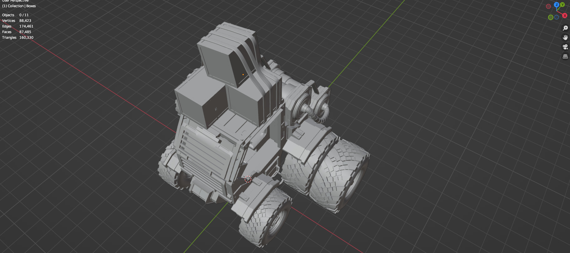 Industrial Machinery Vehicle - Pack Of 4 - Untextured 3D model_21