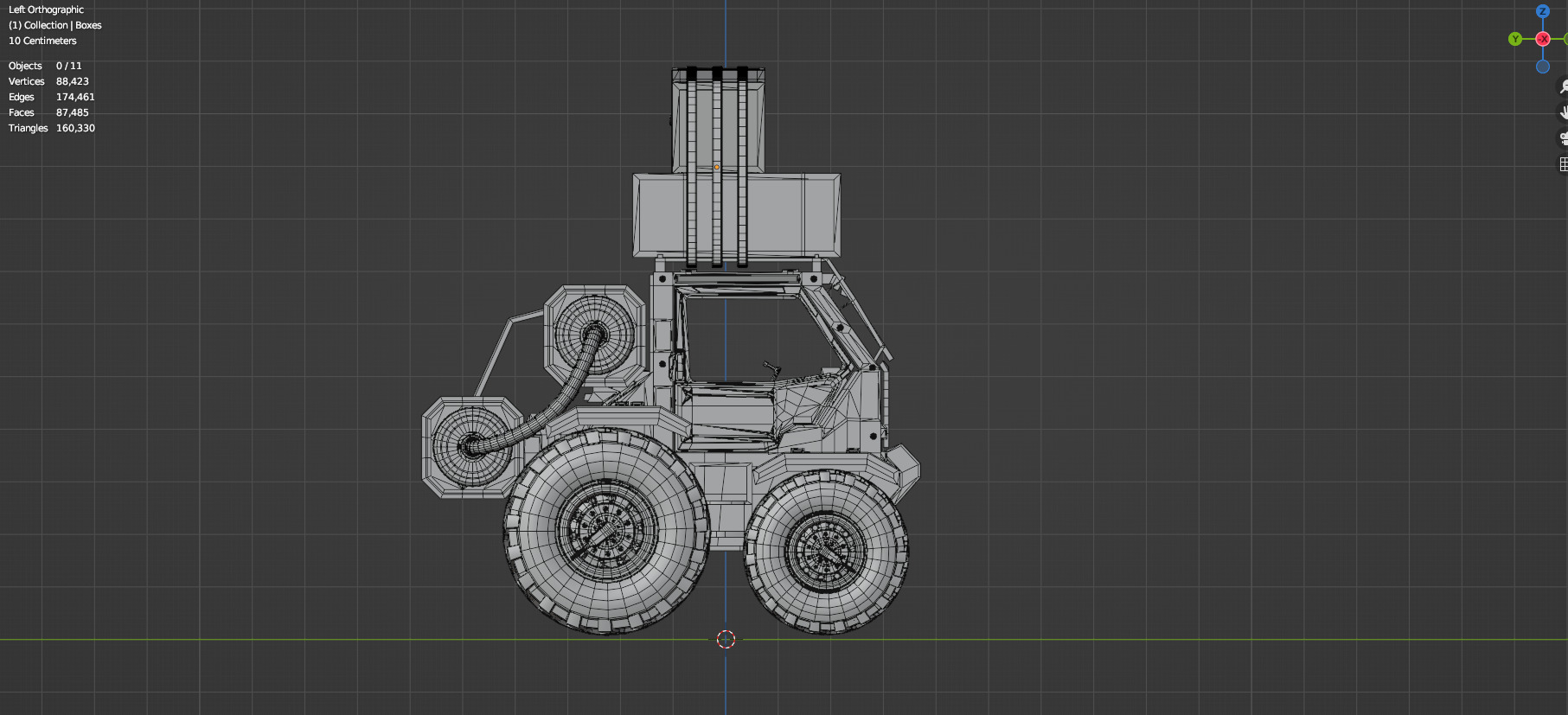 Industrial Machinery Vehicle - Pack Of 4 - Untextured 3D model_40