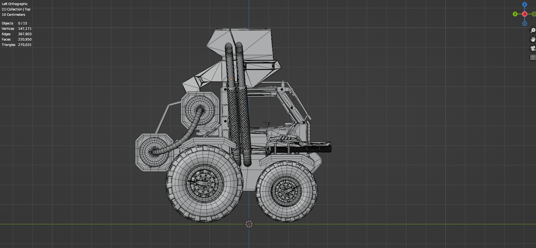 Industrial Machinery Vehicle - Pack Of 4 - Untextured 3D model_105