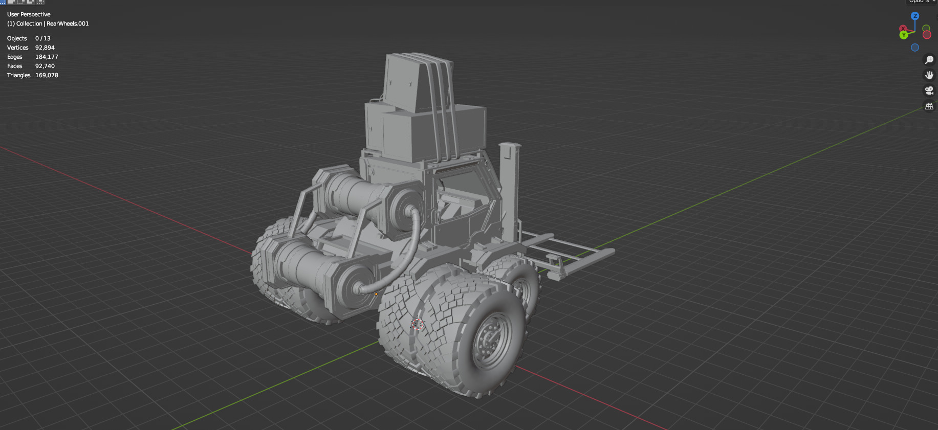 Industrial Machinery Vehicle - Pack Of 4 - Untextured 3D model_120