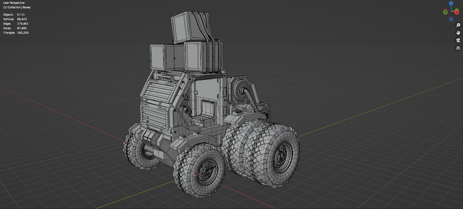 Industrial Machinery Vehicle - Pack Of 4 - Untextured 3D model_42