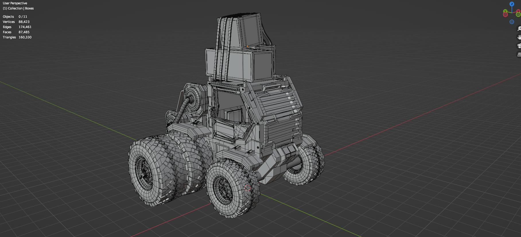 Industrial Machinery Vehicle - Pack Of 4 - Untextured 3D model_41