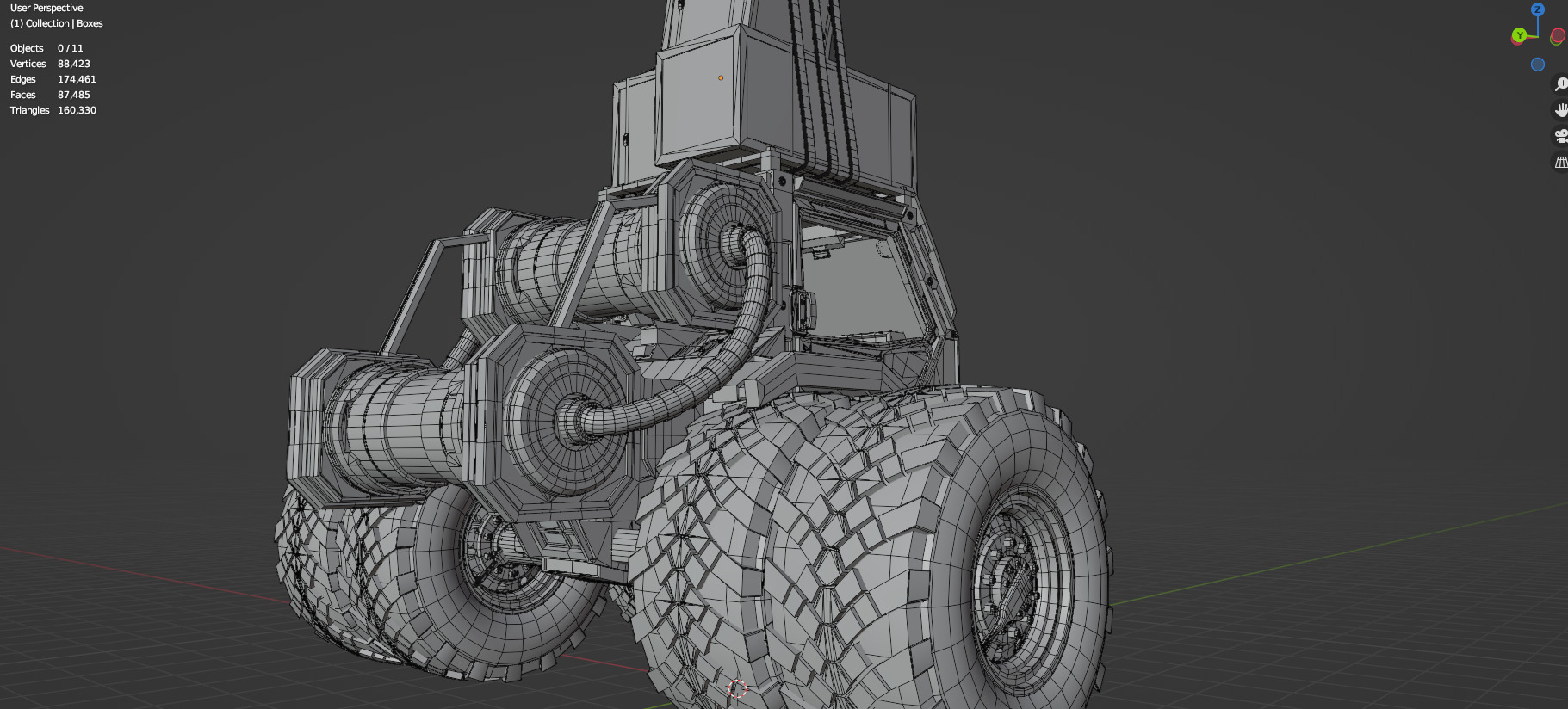 Industrial Machinery Vehicle - Pack Of 4 - Untextured 3D model_31