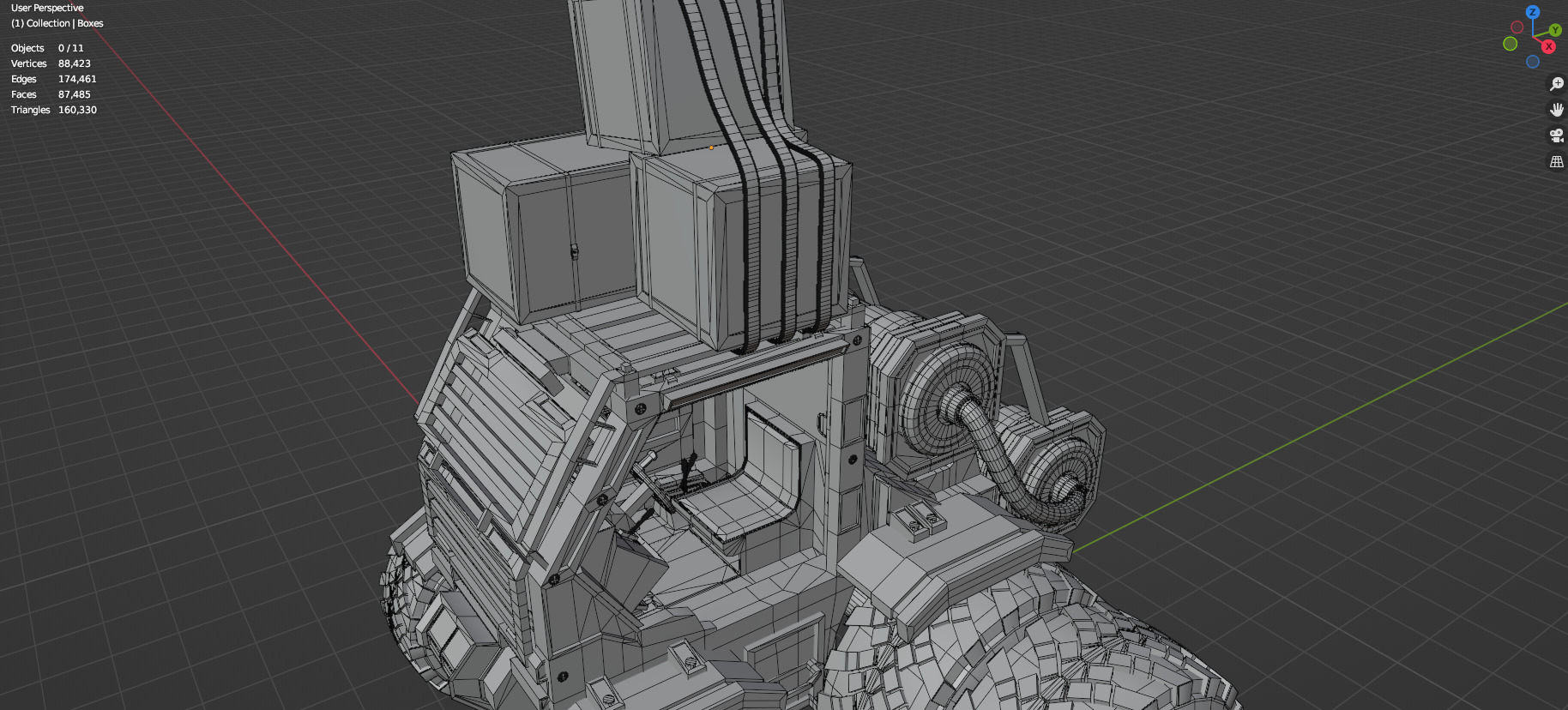 Industrial Machinery Vehicle - Pack Of 4 - Untextured 3D model_35