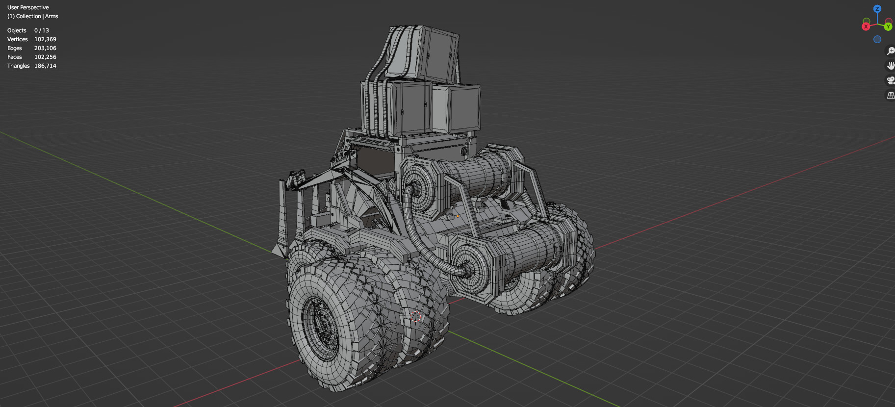 Industrial Machinery Vehicle - Pack Of 4 - Untextured 3D model_77
