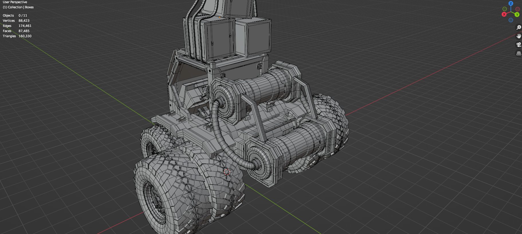Industrial Machinery Vehicle - Pack Of 4 - Untextured 3D model_43