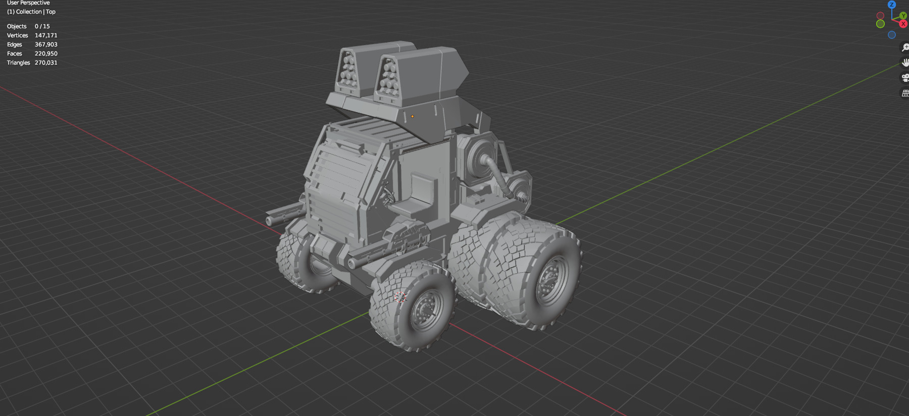 Industrial Machinery Vehicle - Pack Of 4 - Untextured 3D model_93