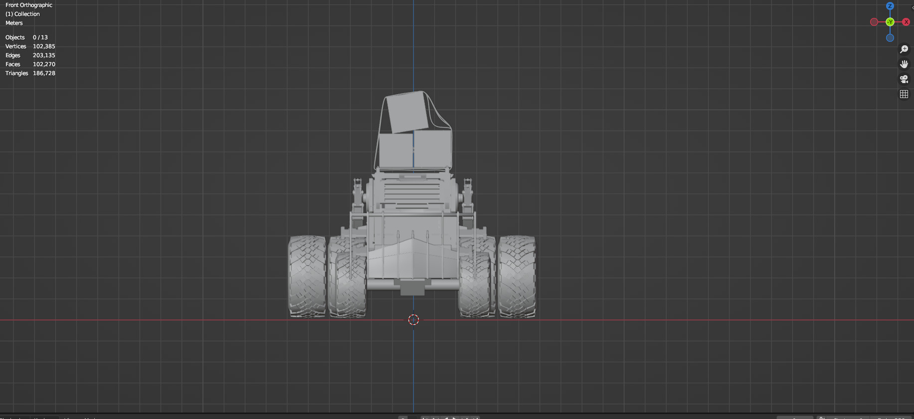 Industrial Machinery Vehicle - Pack Of 4 - Untextured 3D model_55