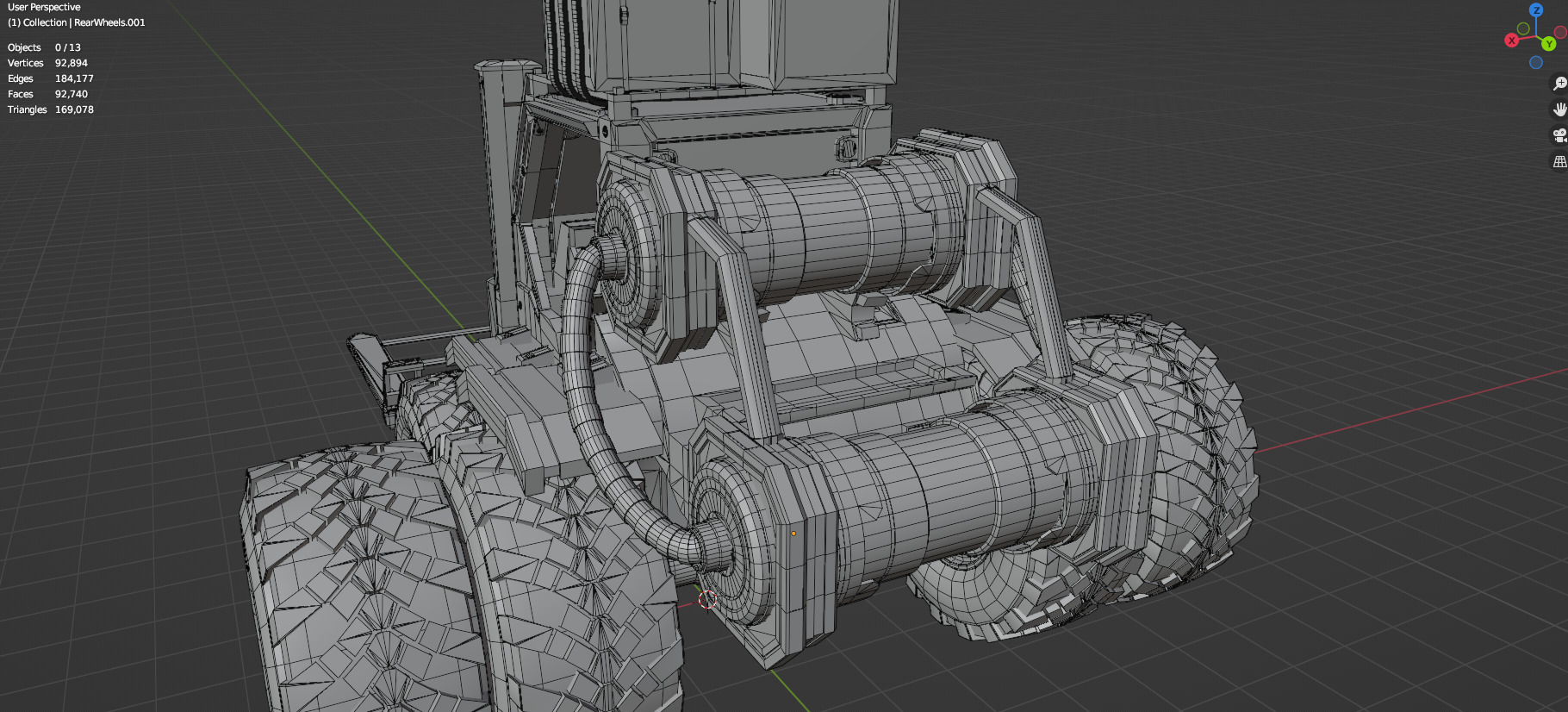 Industrial Machinery Vehicle - Pack Of 4 - Untextured 3D model_131