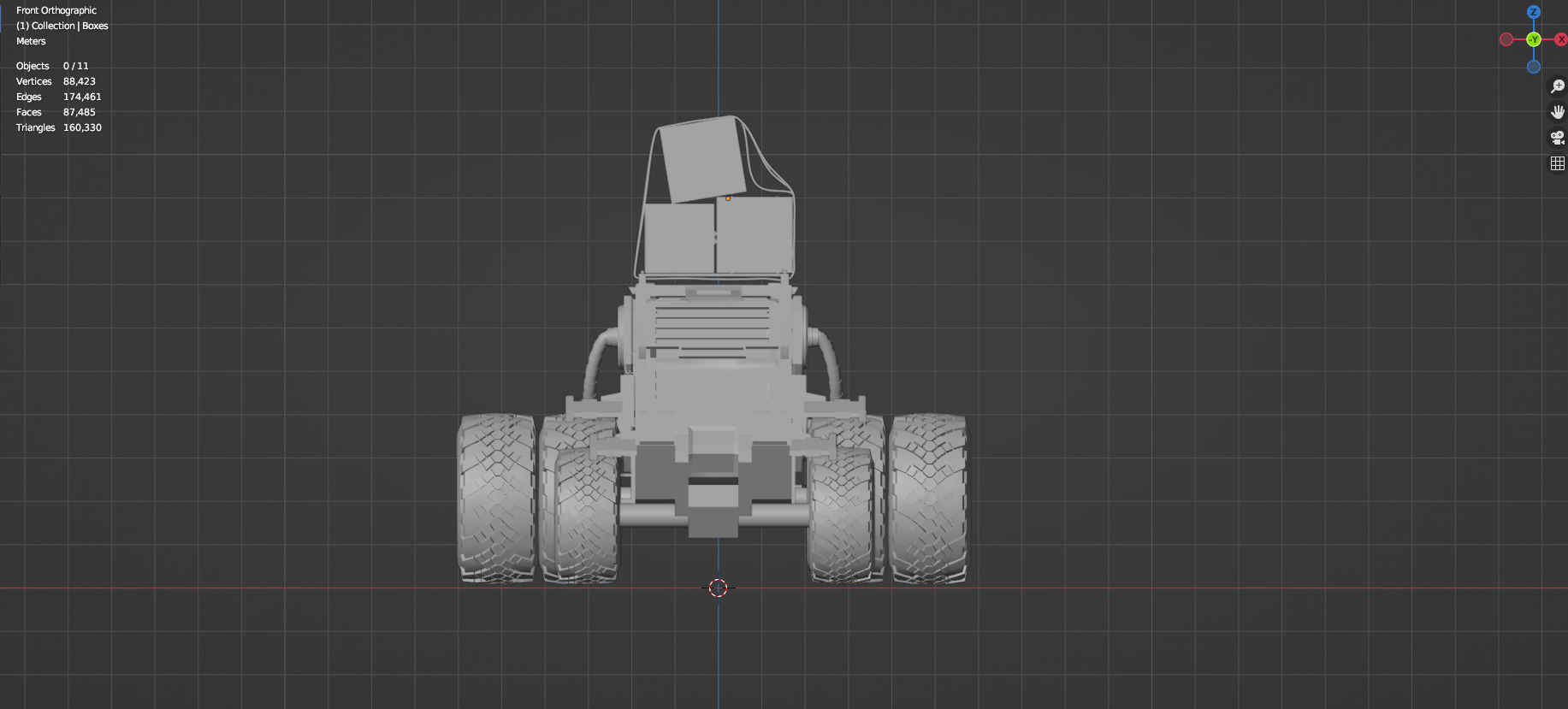 Industrial Machinery Vehicle - Pack Of 4 - Untextured 3D model_17