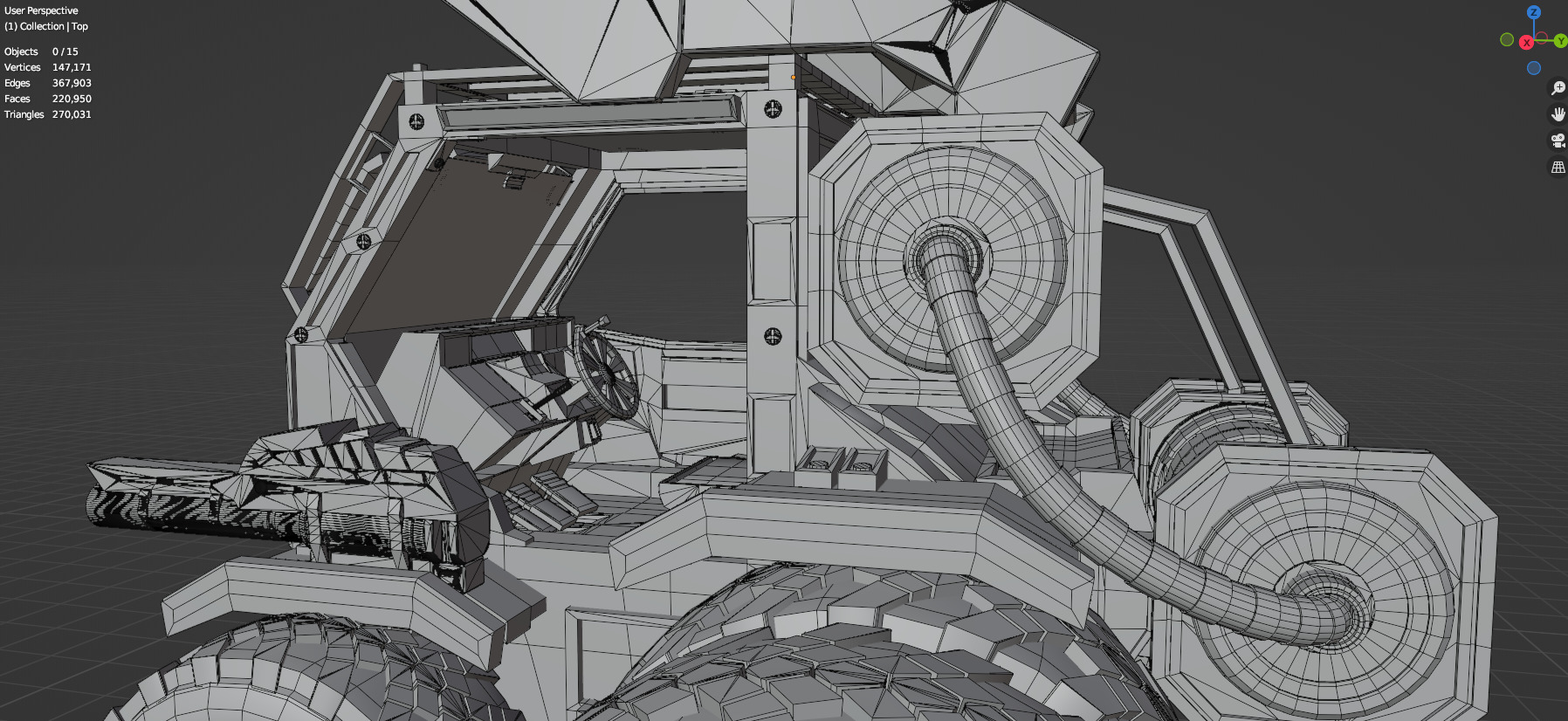 Industrial Machinery Vehicle - Pack Of 4 - Untextured 3D model_96