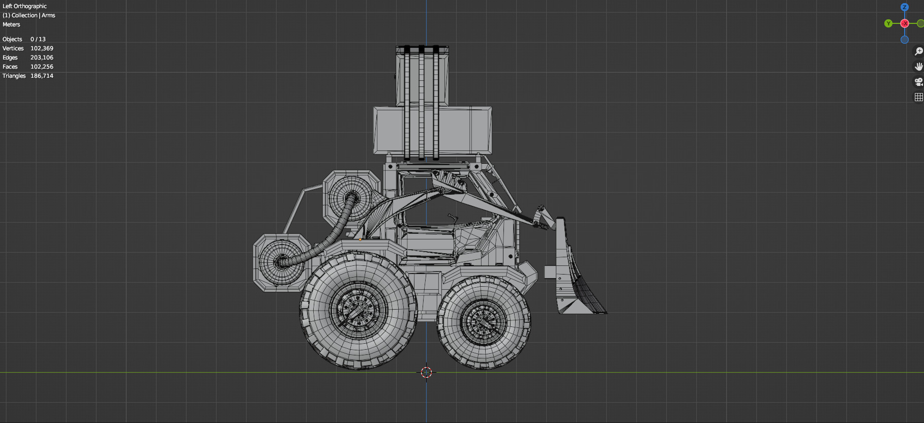 Industrial Machinery Vehicle - Pack Of 4 - Untextured 3D model_74