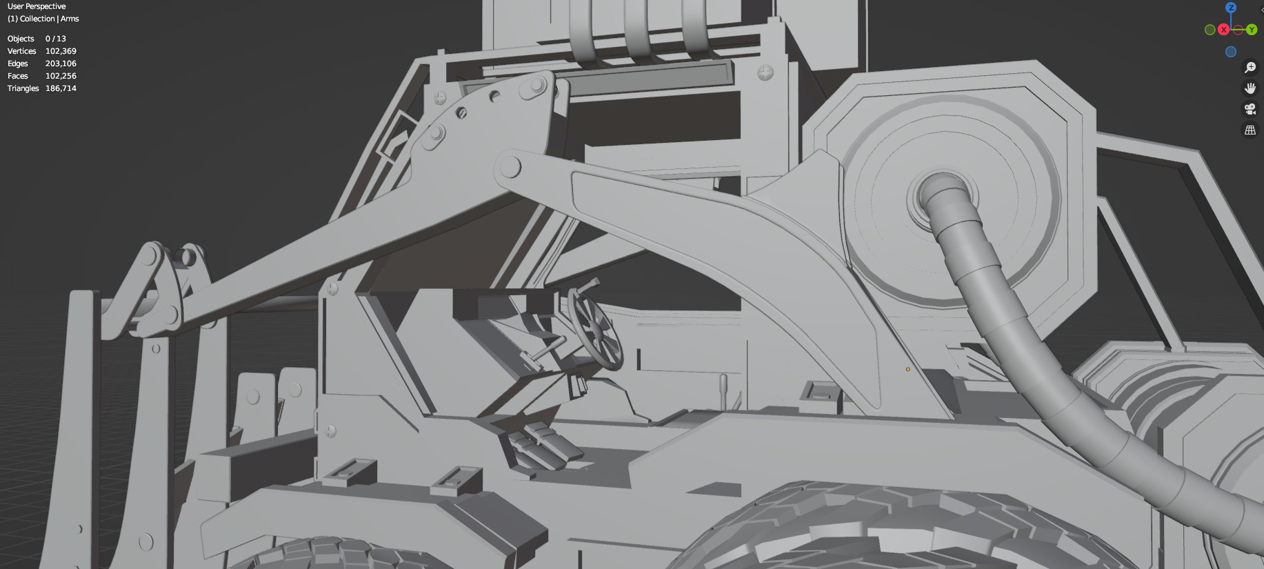 Industrial Machinery Vehicle - Pack Of 4 - Untextured 3D model_50