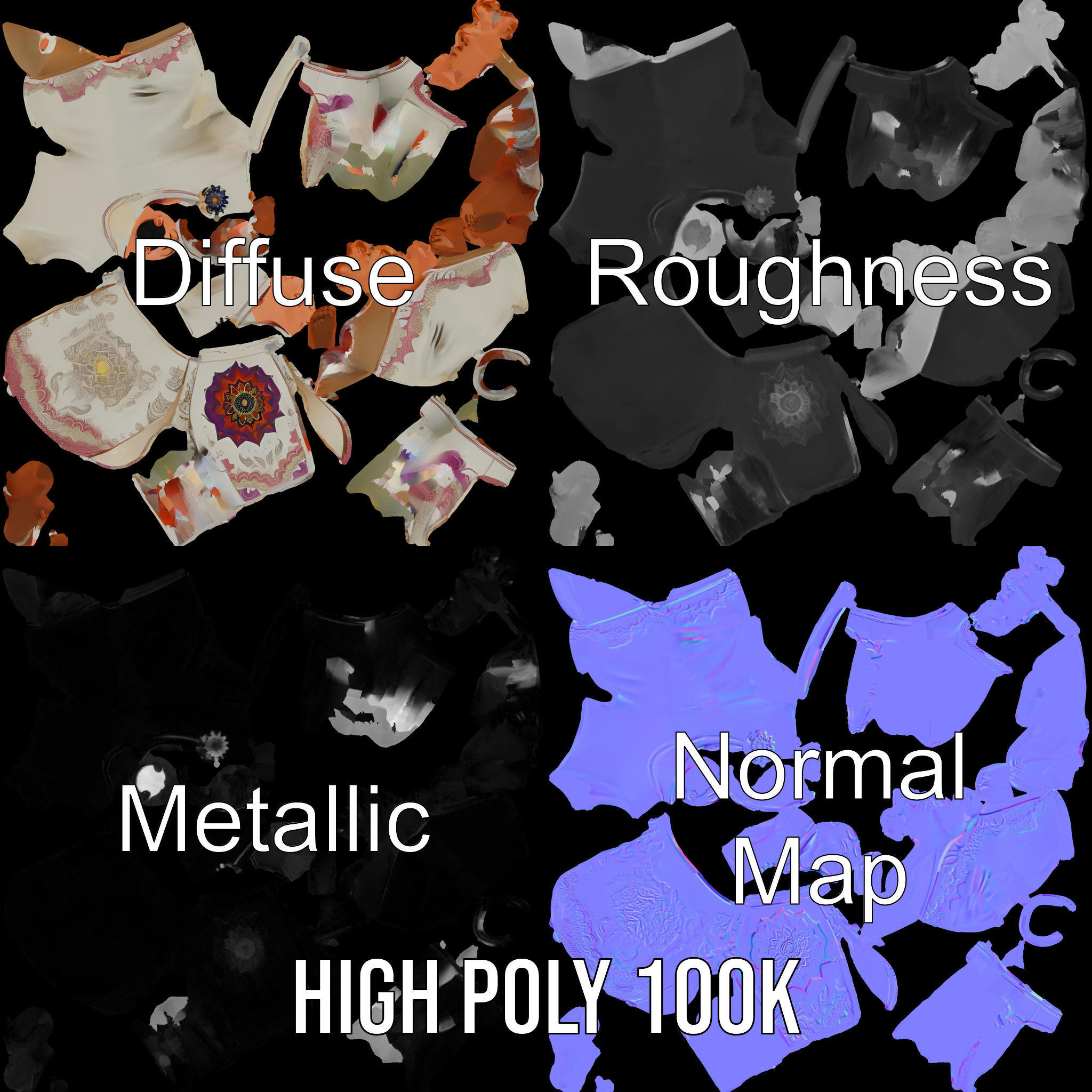 Tranquil Monk Rigged and Animated D Character Model Low-poly 3D model_3