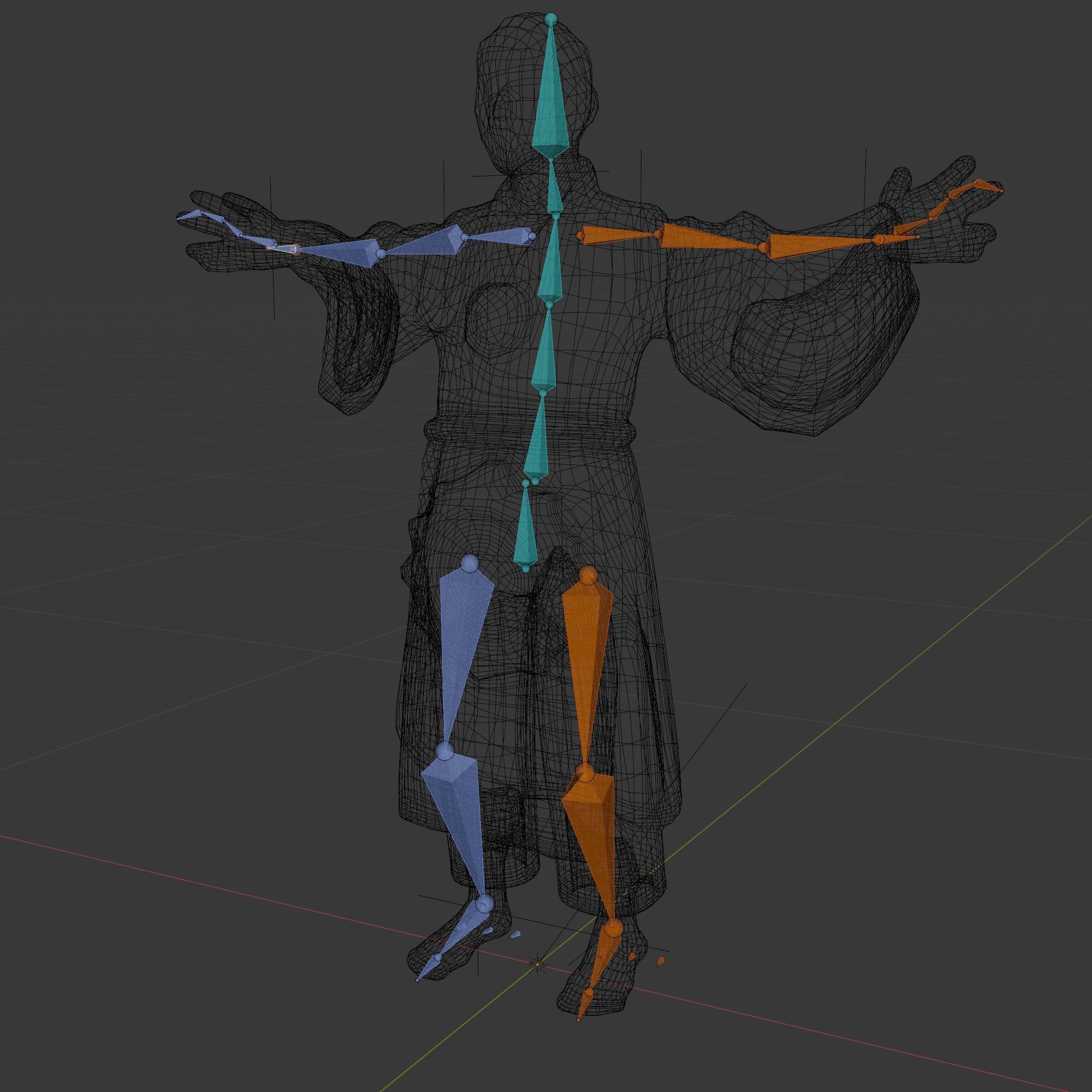 Tranquil Monk Rigged and Animated D Character Model Low-poly 3D model_5