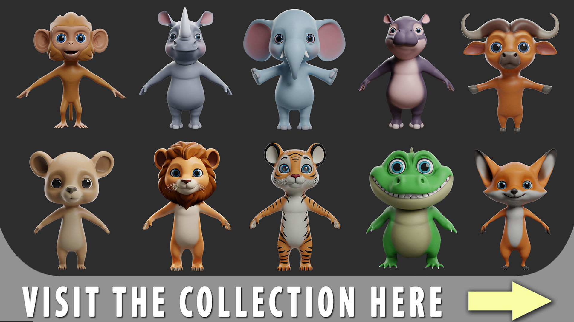 Fox Cartoon  Low-poly 3D model_9