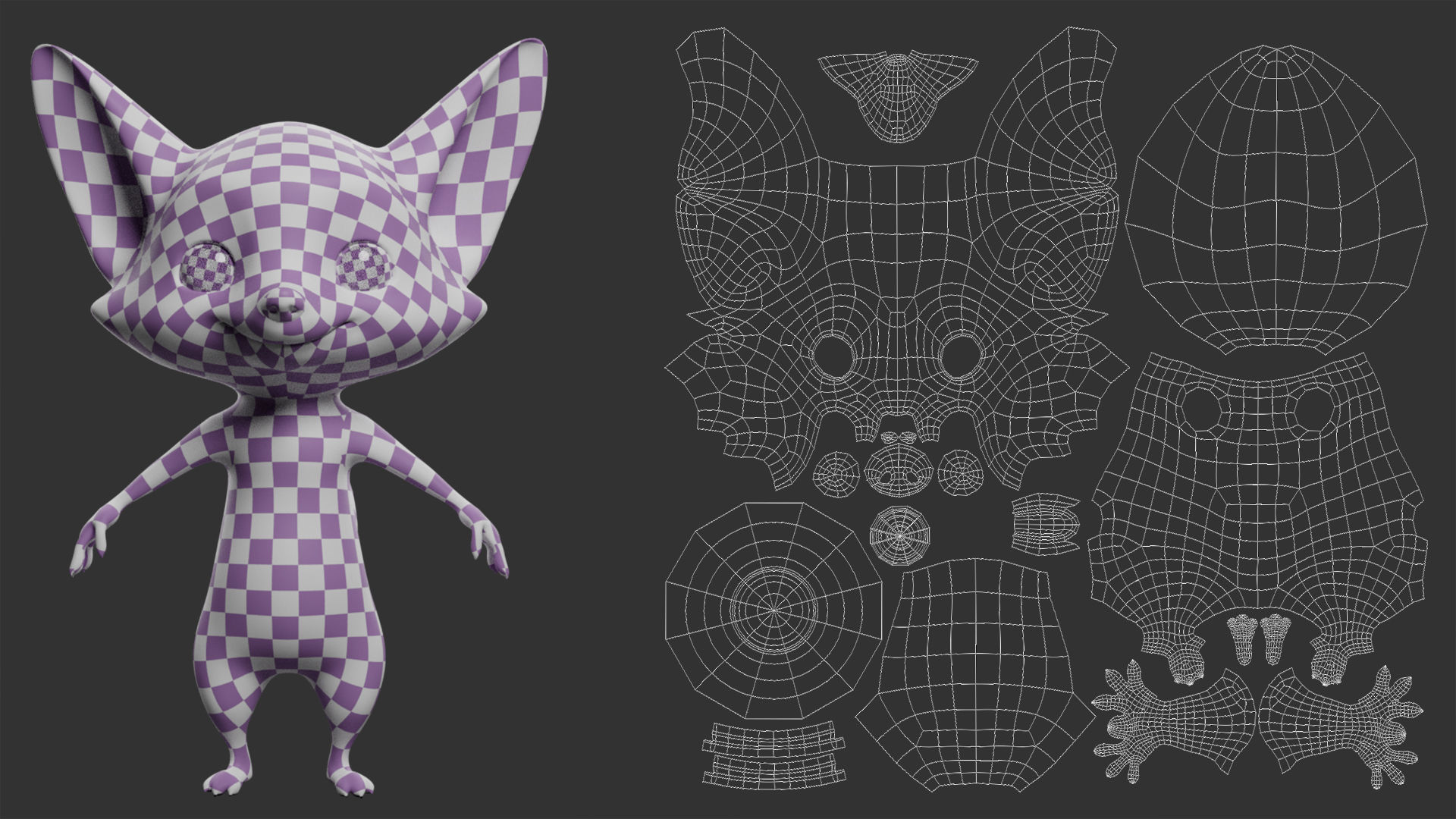 Fox Cartoon  Low-poly 3D model_7