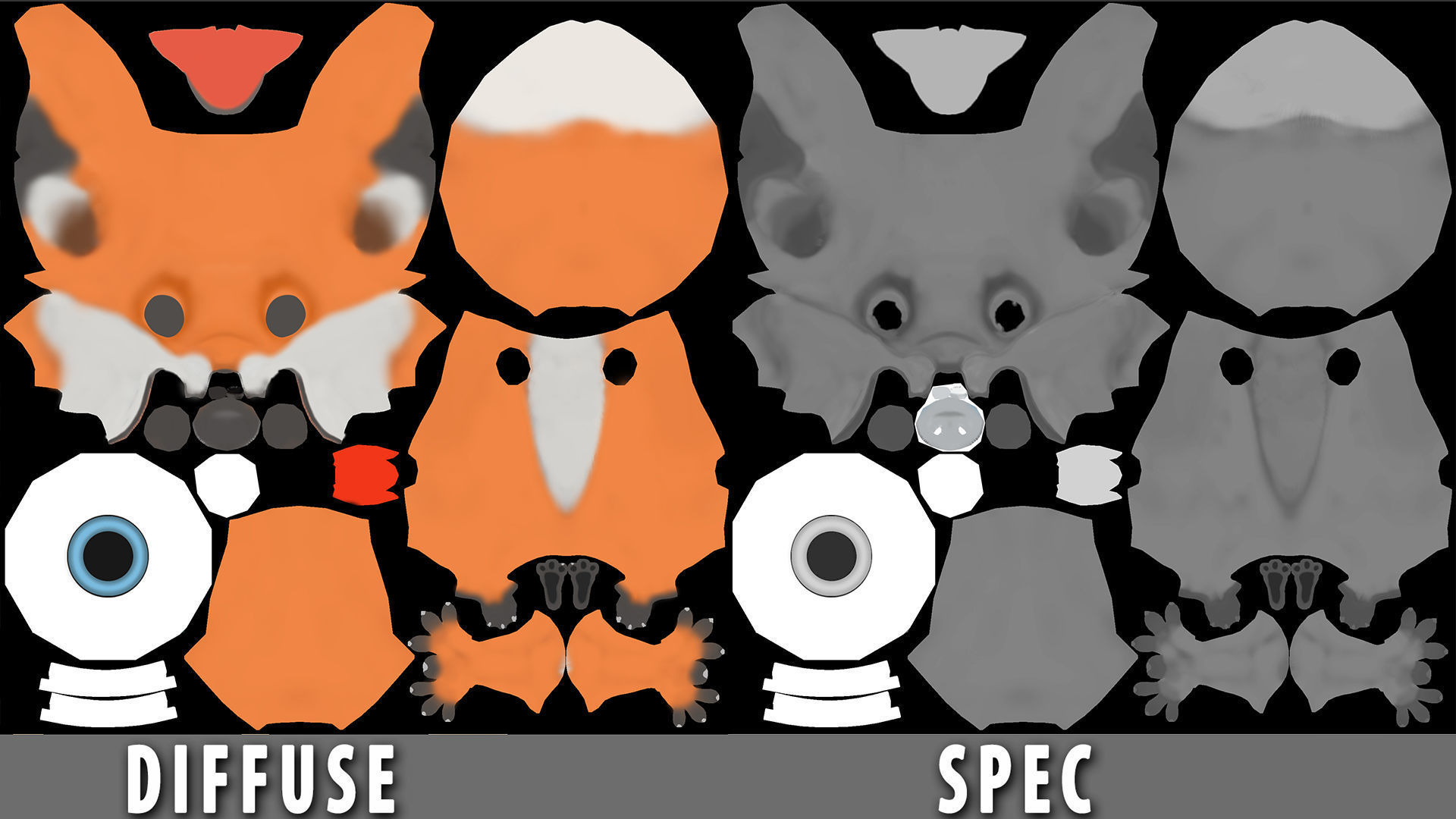 Fox Cartoon  Low-poly 3D model_8