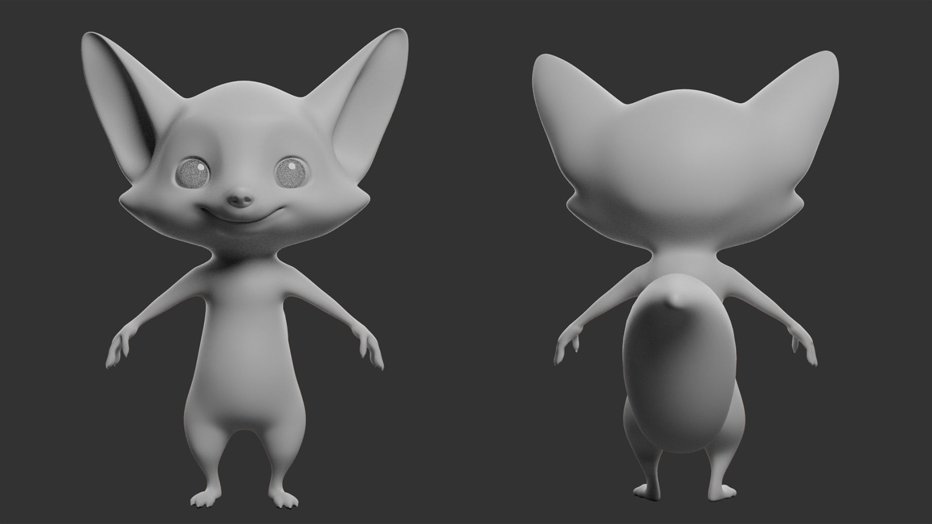 Fox Cartoon  Low-poly 3D model_2
