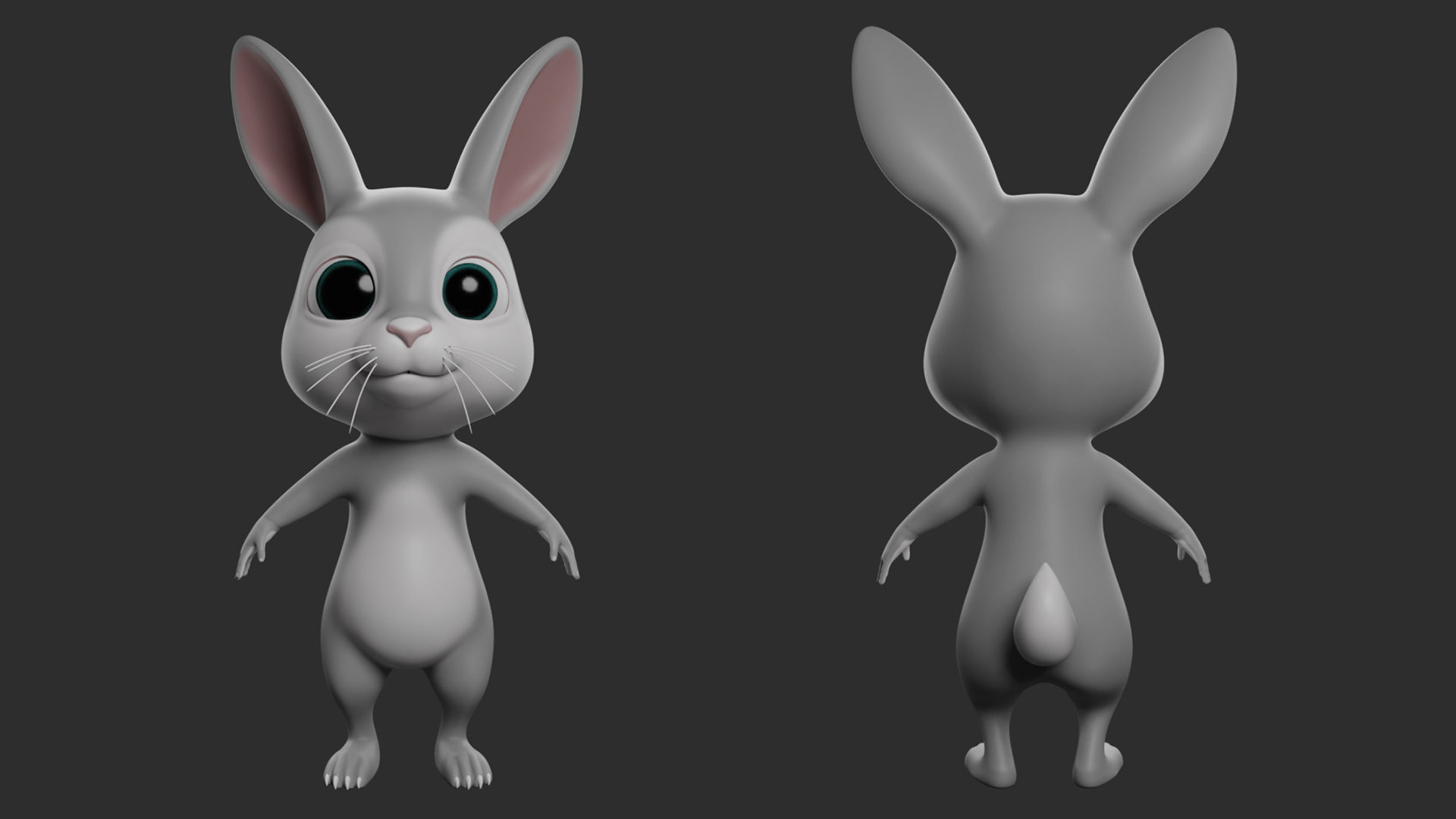 10 Domestic  Animals Cartoon 3D Model Collection_36