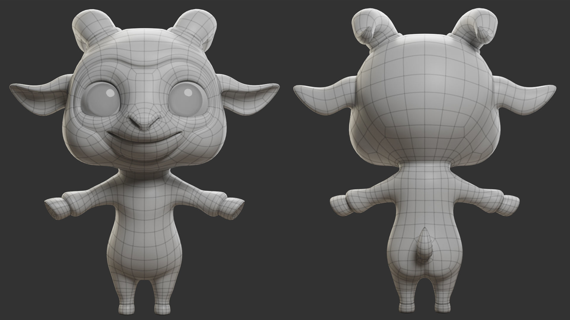 10 Domestic  Animals Cartoon 3D Model Collection_25