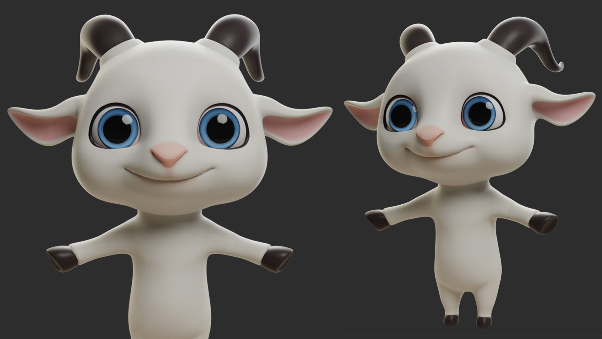 10 Domestic  Animals Cartoon 3D Model Collection_9