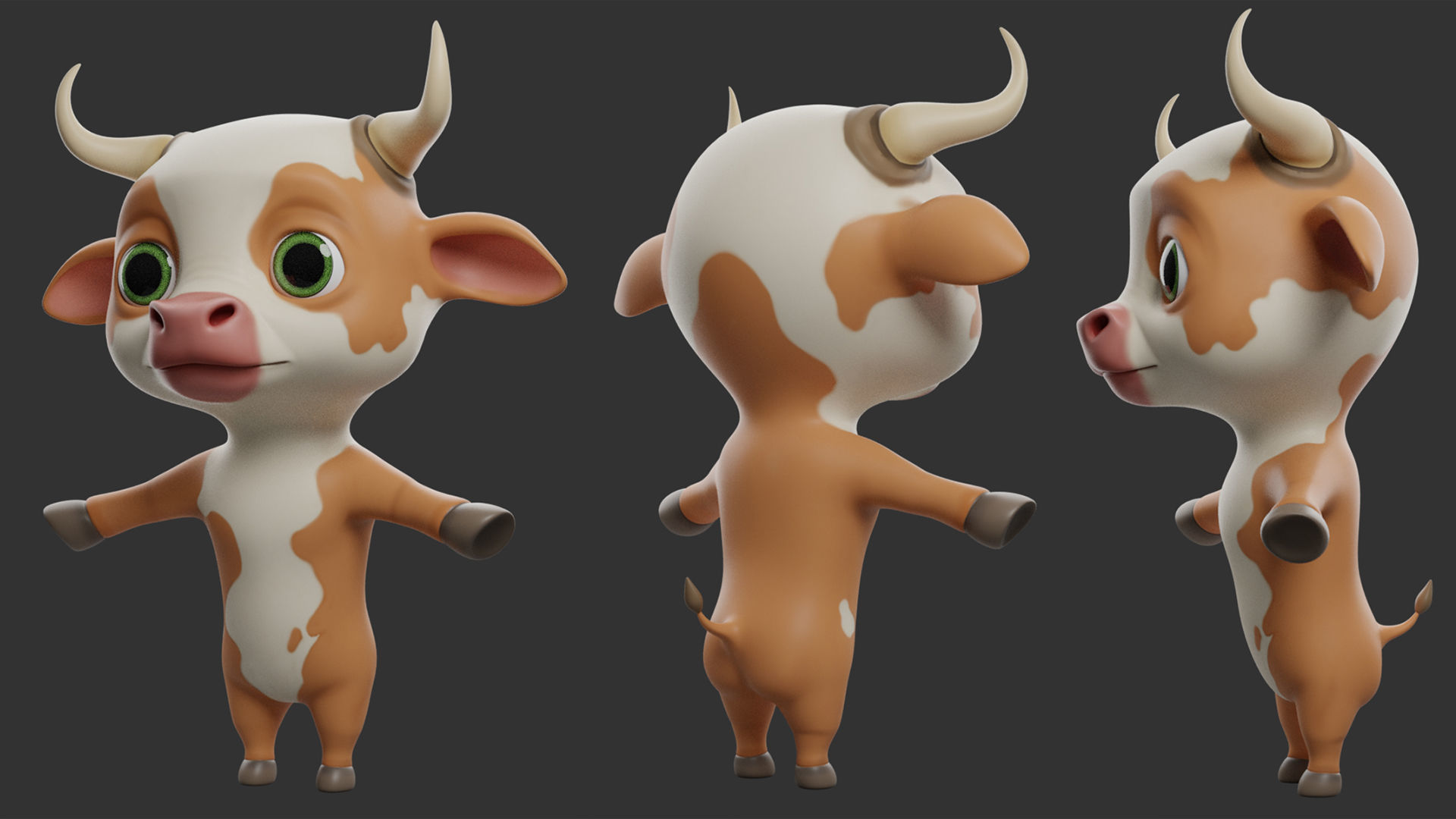 10 Domestic  Animals Cartoon 3D Model Collection_22