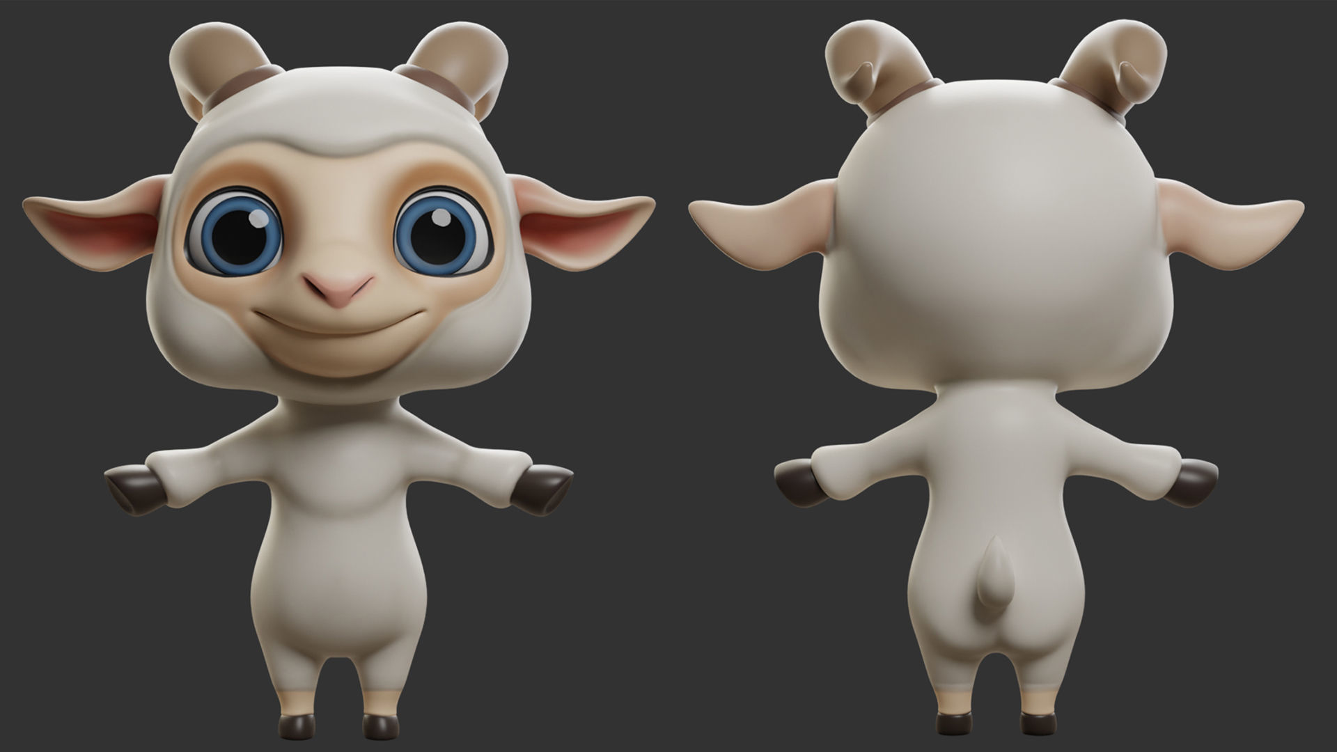 10 Domestic  Animals Cartoon 3D Model Collection_24