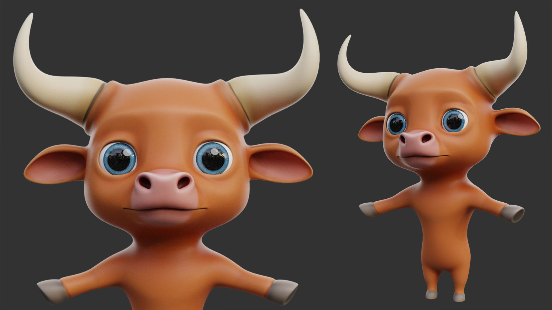 10 Domestic  Animals Cartoon 3D Model Collection_6