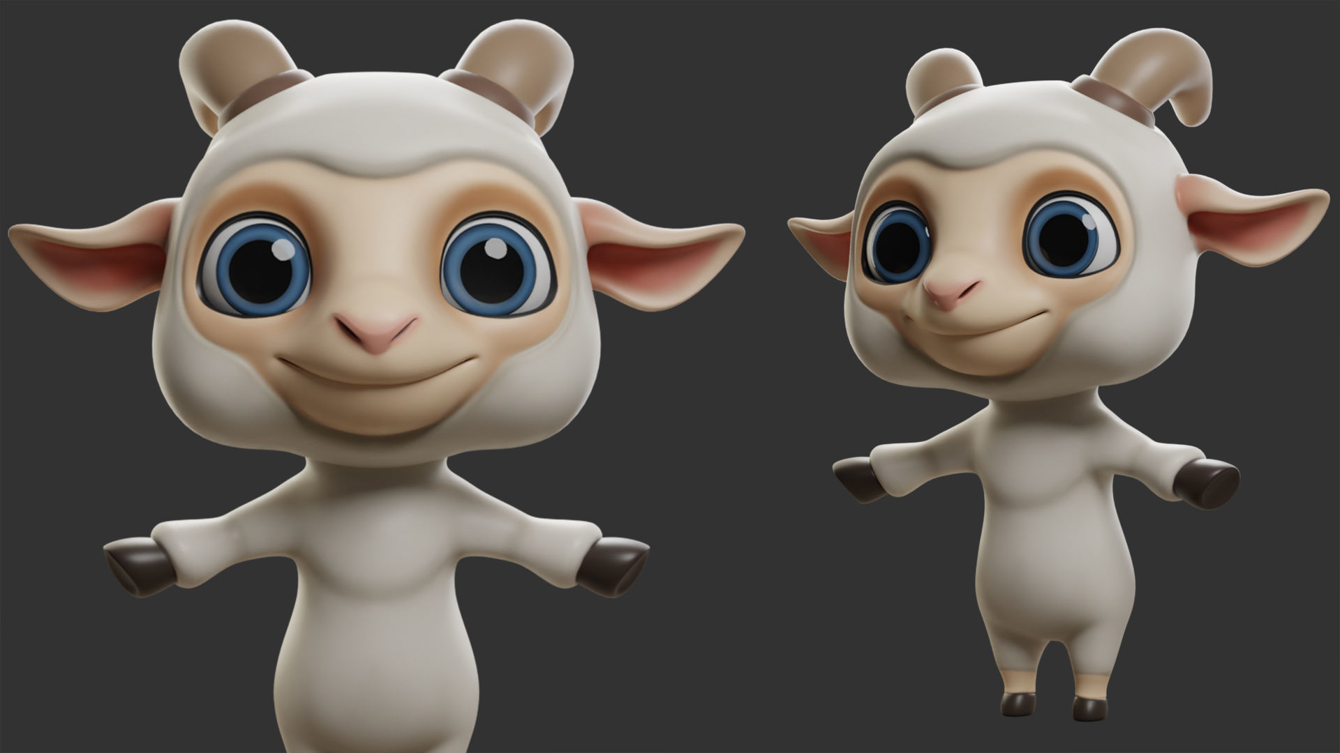 10 Domestic  Animals Cartoon 3D Model Collection_8
