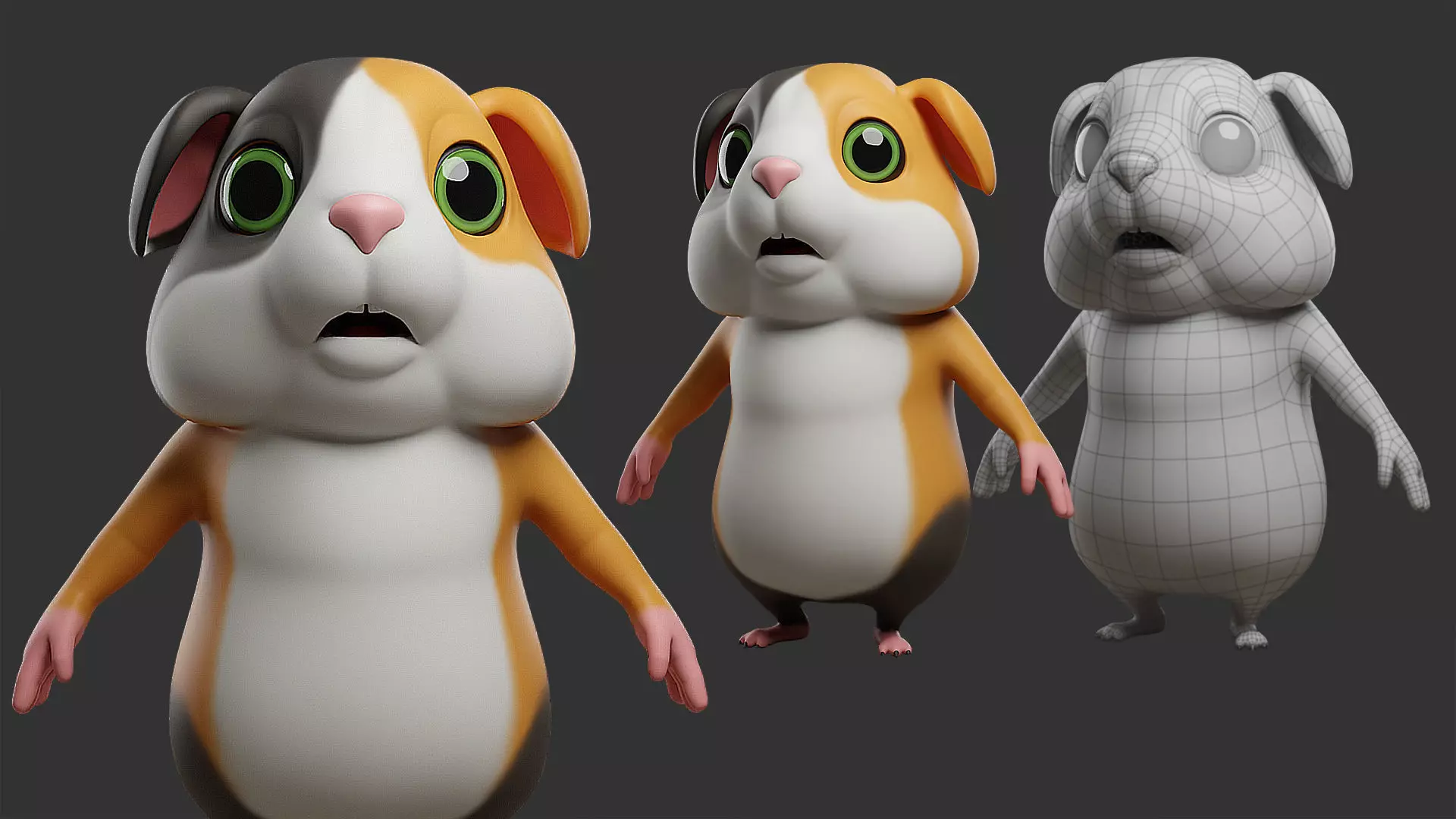 10 Domestic  Animals Cartoon 3D Model Collection_13