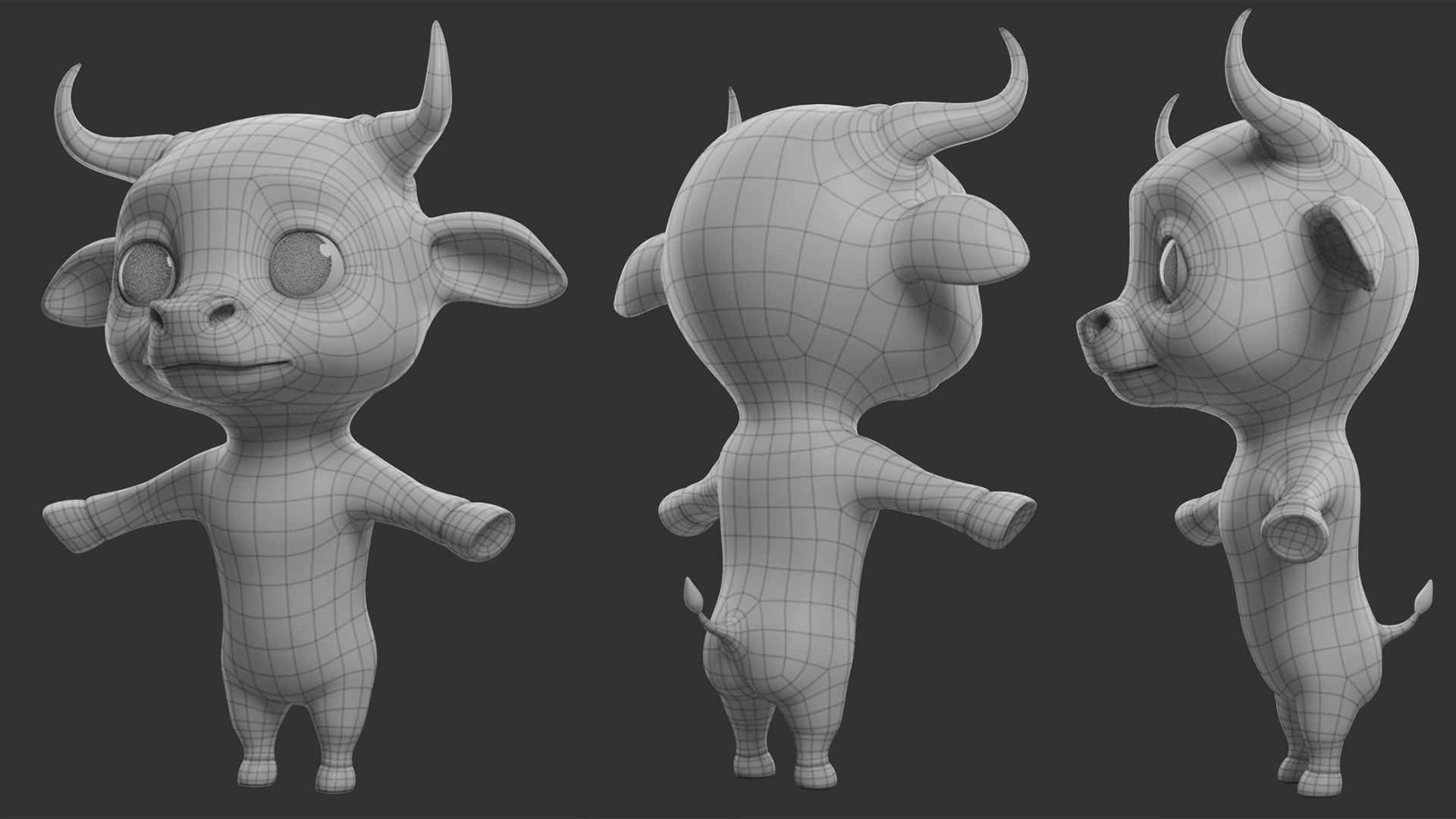 10 Domestic  Animals Cartoon 3D Model Collection_23