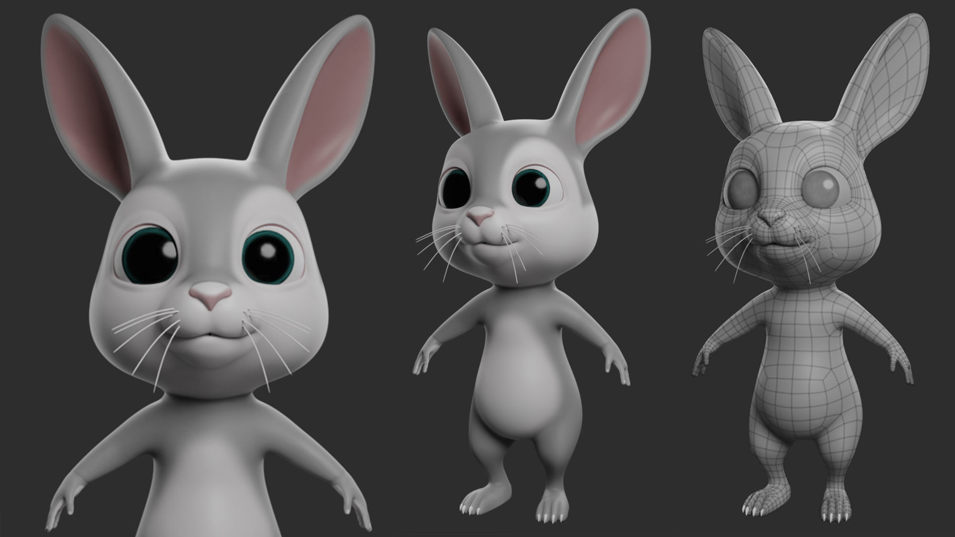 10 Domestic  Animals Cartoon 3D Model Collection_11