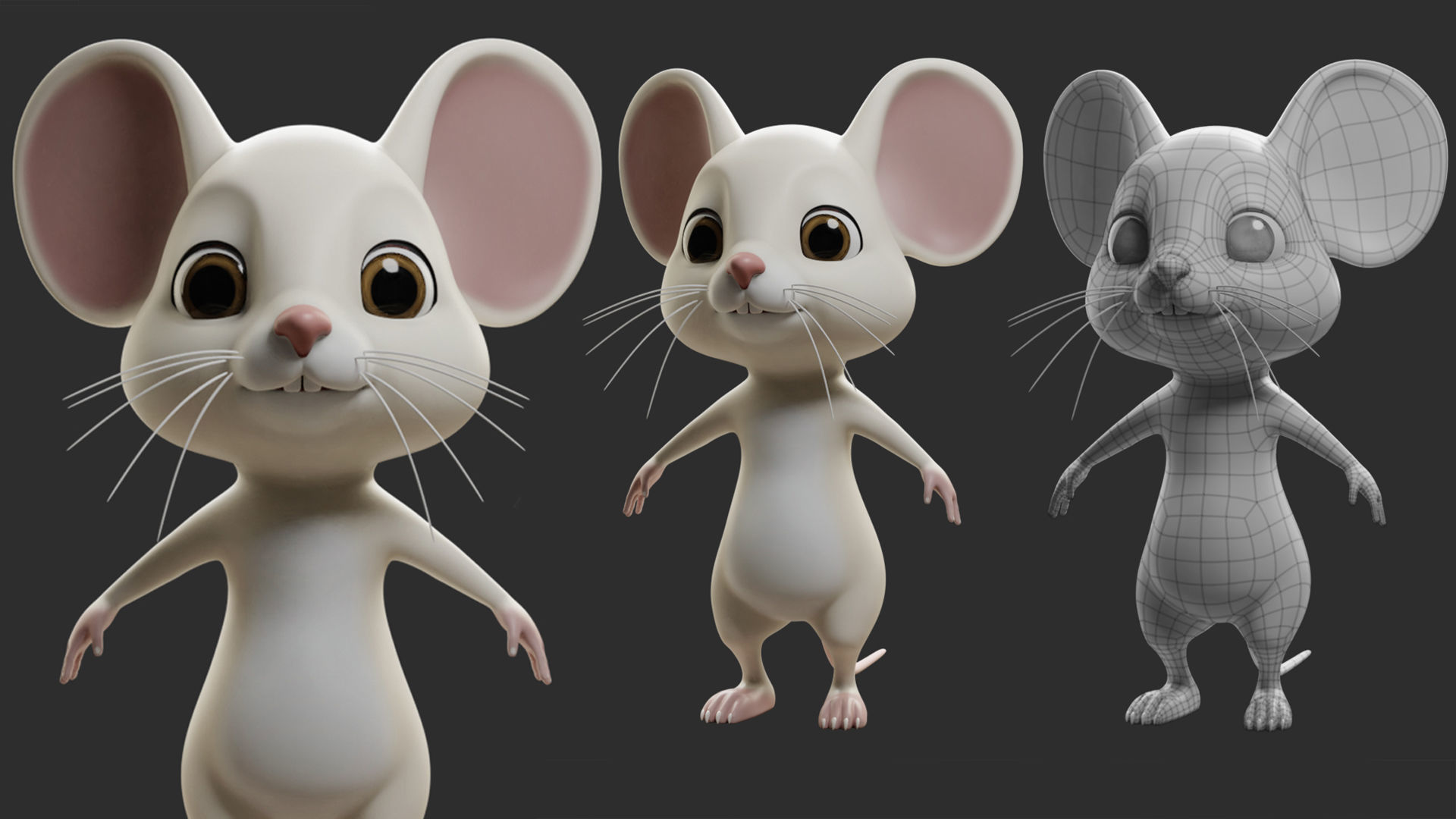 10 Domestic  Animals Cartoon 3D Model Collection_15