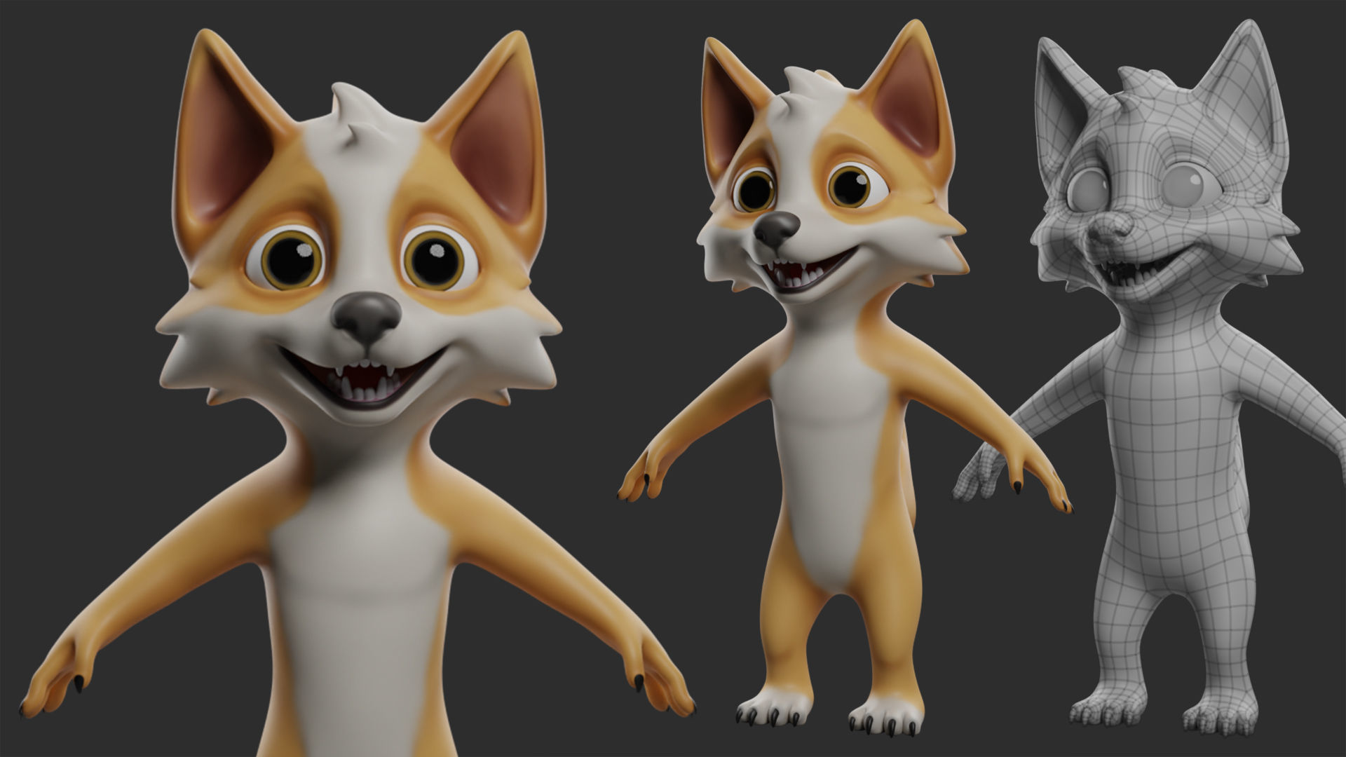 10 Domestic  Animals Cartoon 3D Model Collection_12