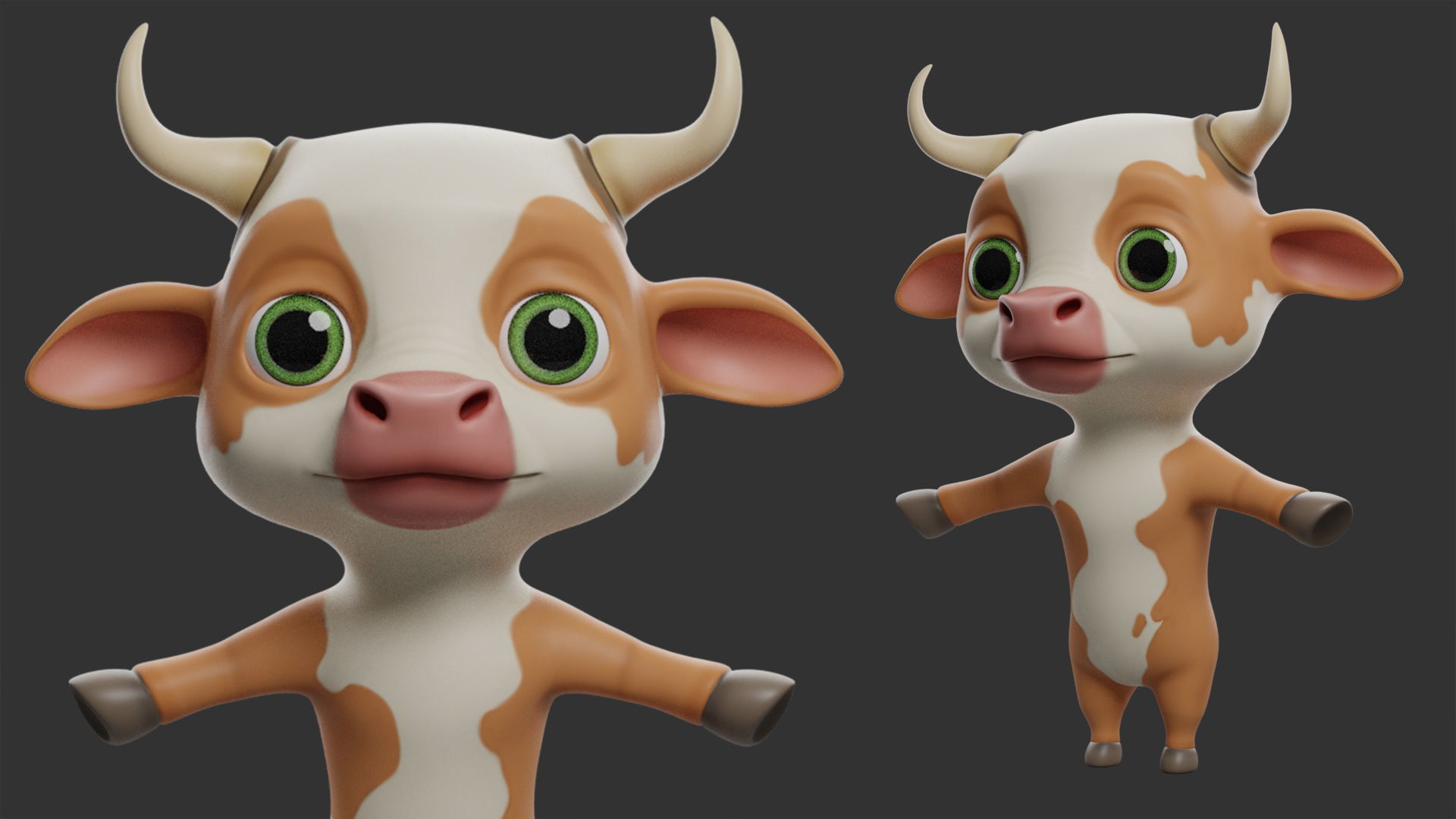 10 Domestic  Animals Cartoon 3D Model Collection_7