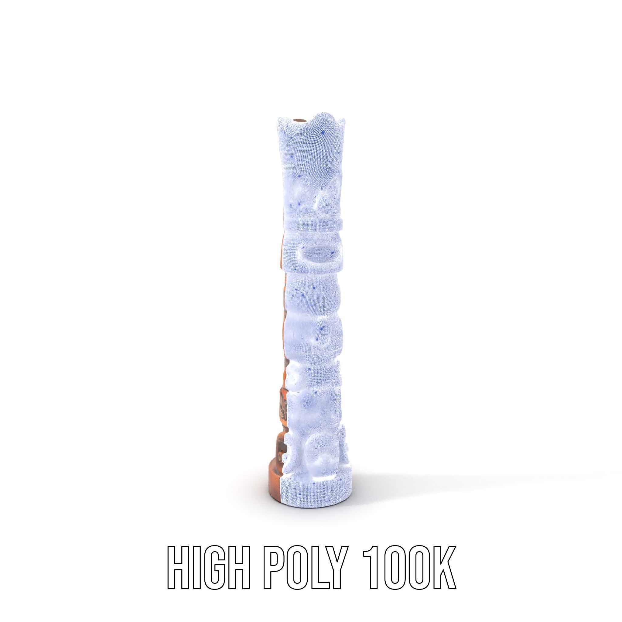 Intricately Carved Wooden Totem Pole Model Pack Low-poly 3D model_4