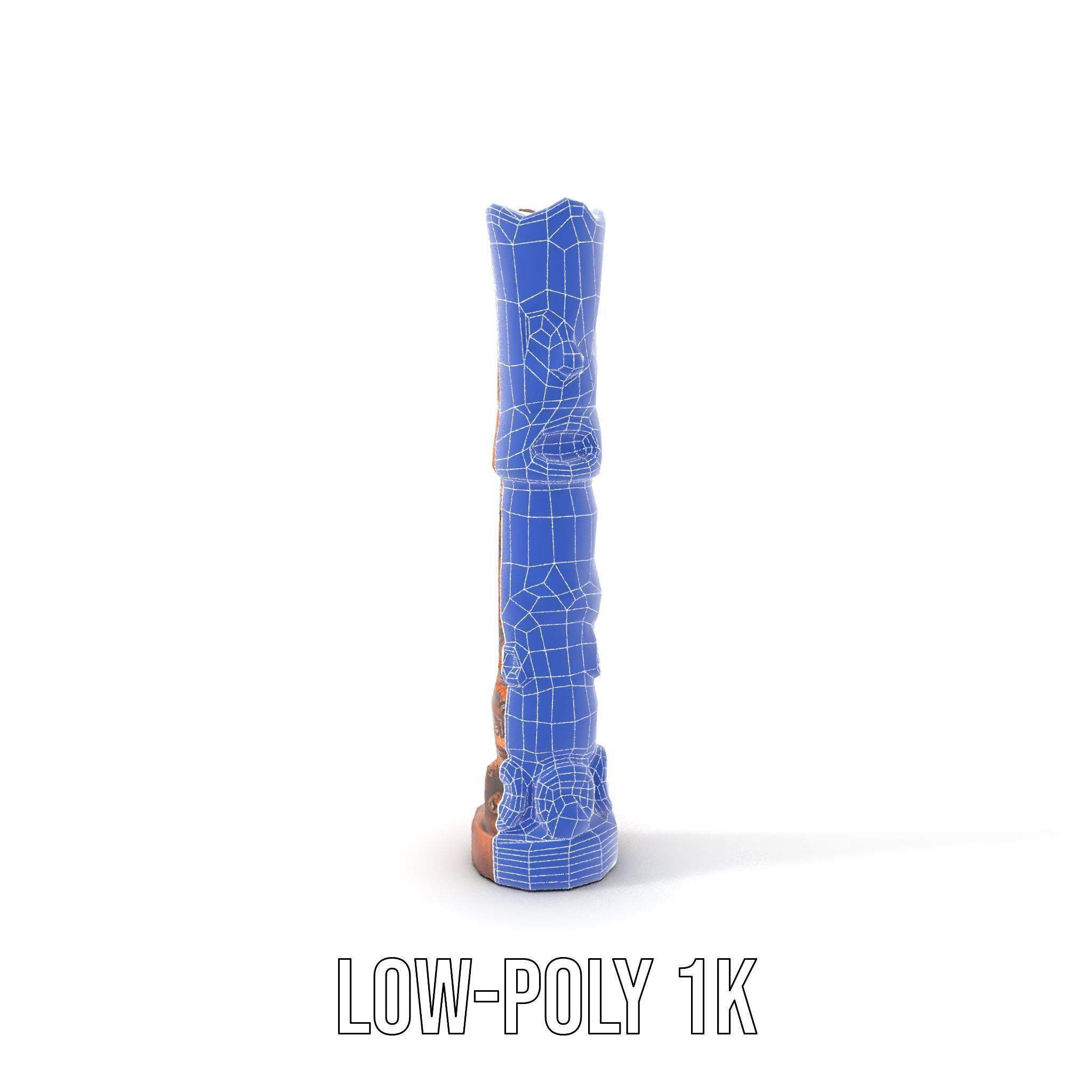 Intricately Carved Wooden Totem Pole Model Pack Low-poly 3D model_31