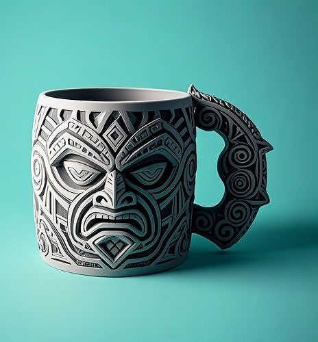 Surreal Viking Tribal Mug Sculpture 3D print model