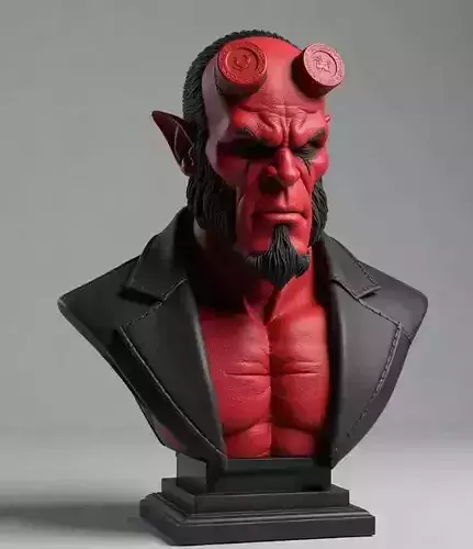 Hell Boy Demon Bust 3MF File for 3D Printing